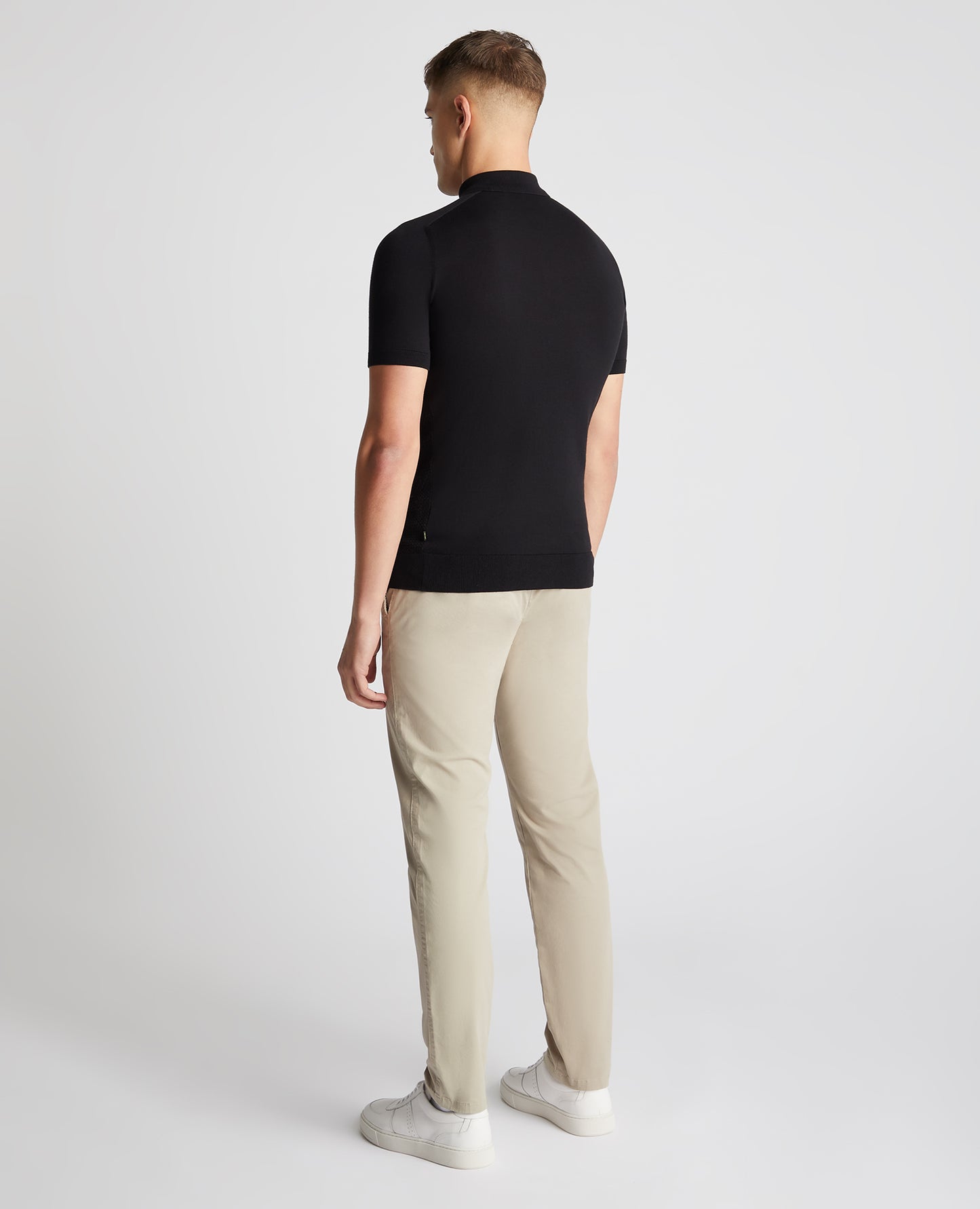 Remus Uomo Short Sleeve Knitted Polo Shirt - Black