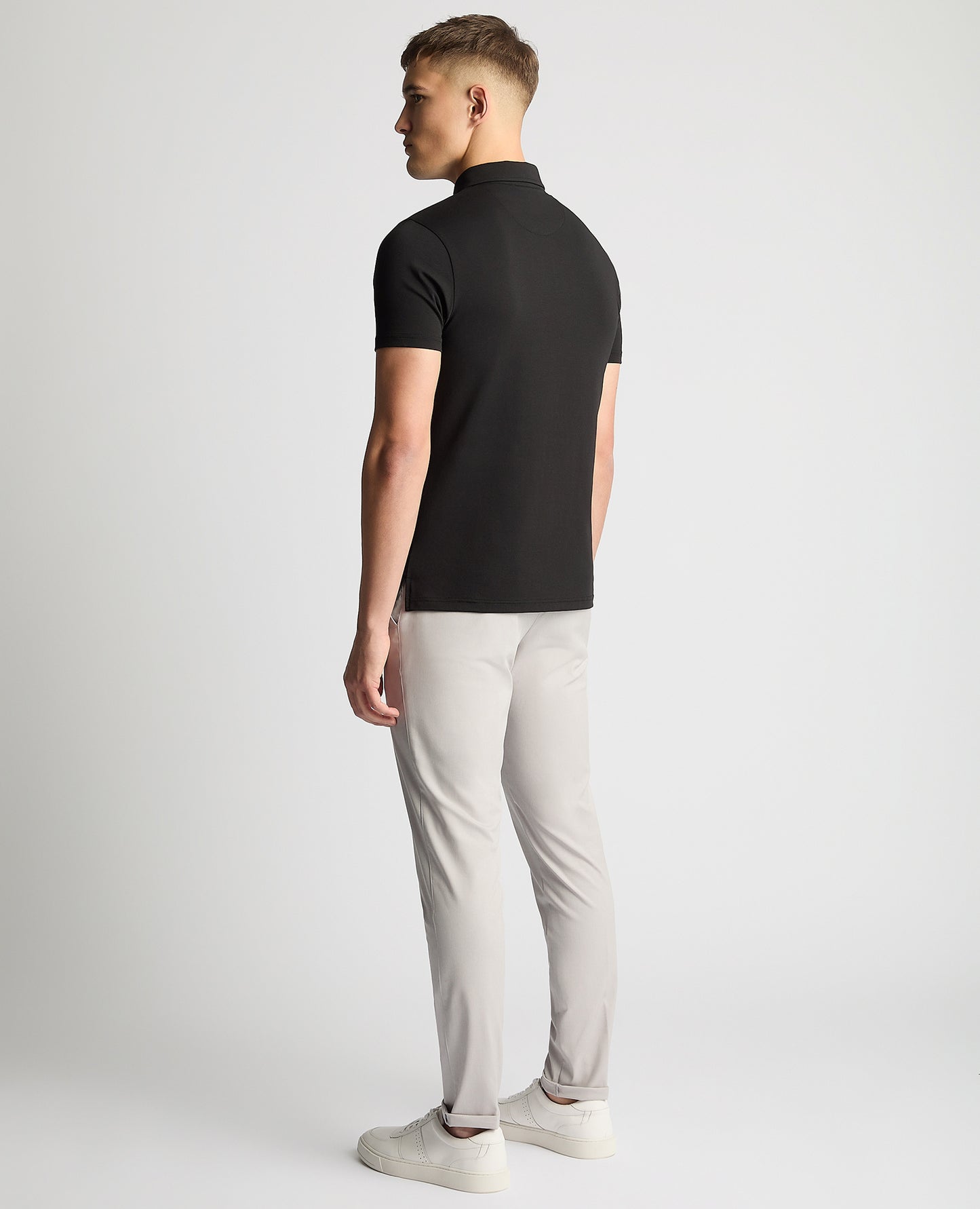 Remus Uomo Tencel-Cotton Polo Shirt - Black