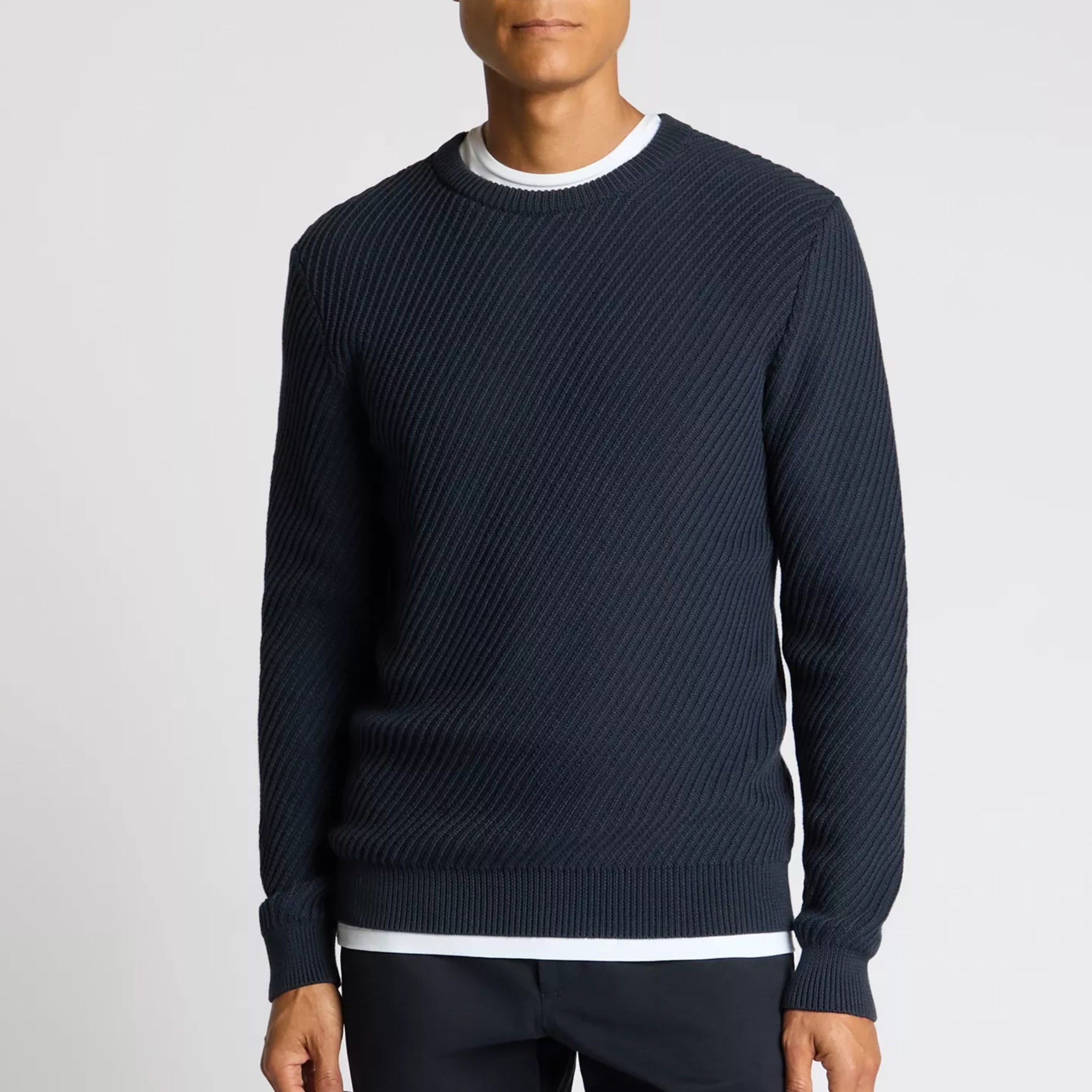 Remus Cotton Interest Fabric Jumper - Navy
