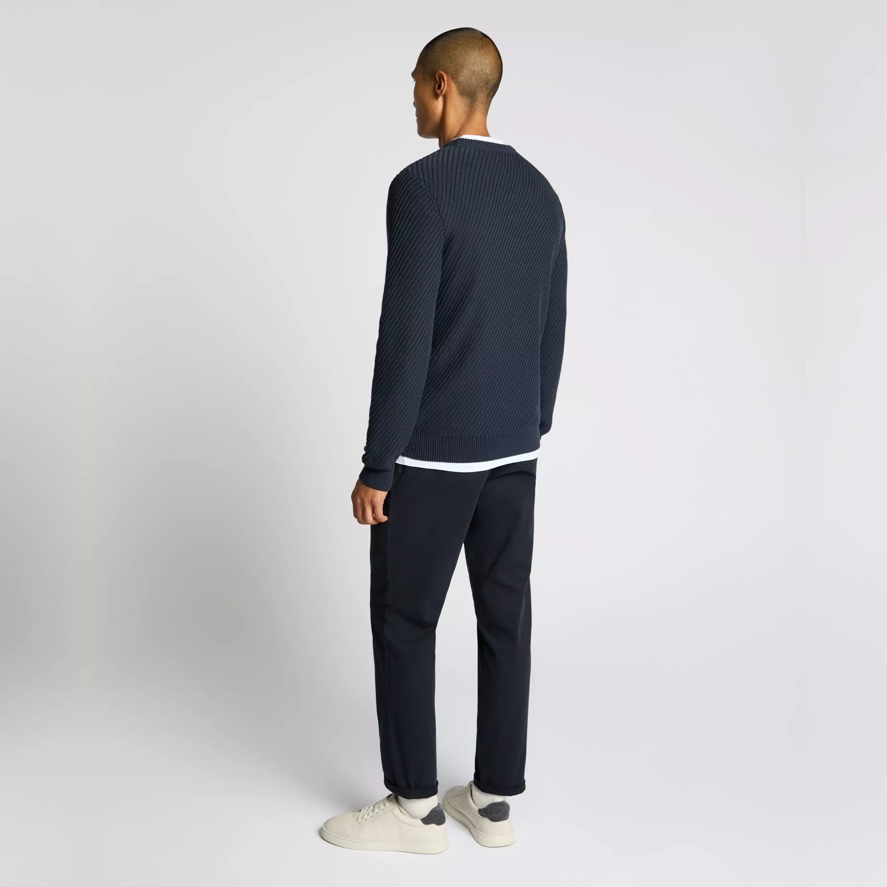 Remus Cotton Interest Fabric Jumper - Navy
