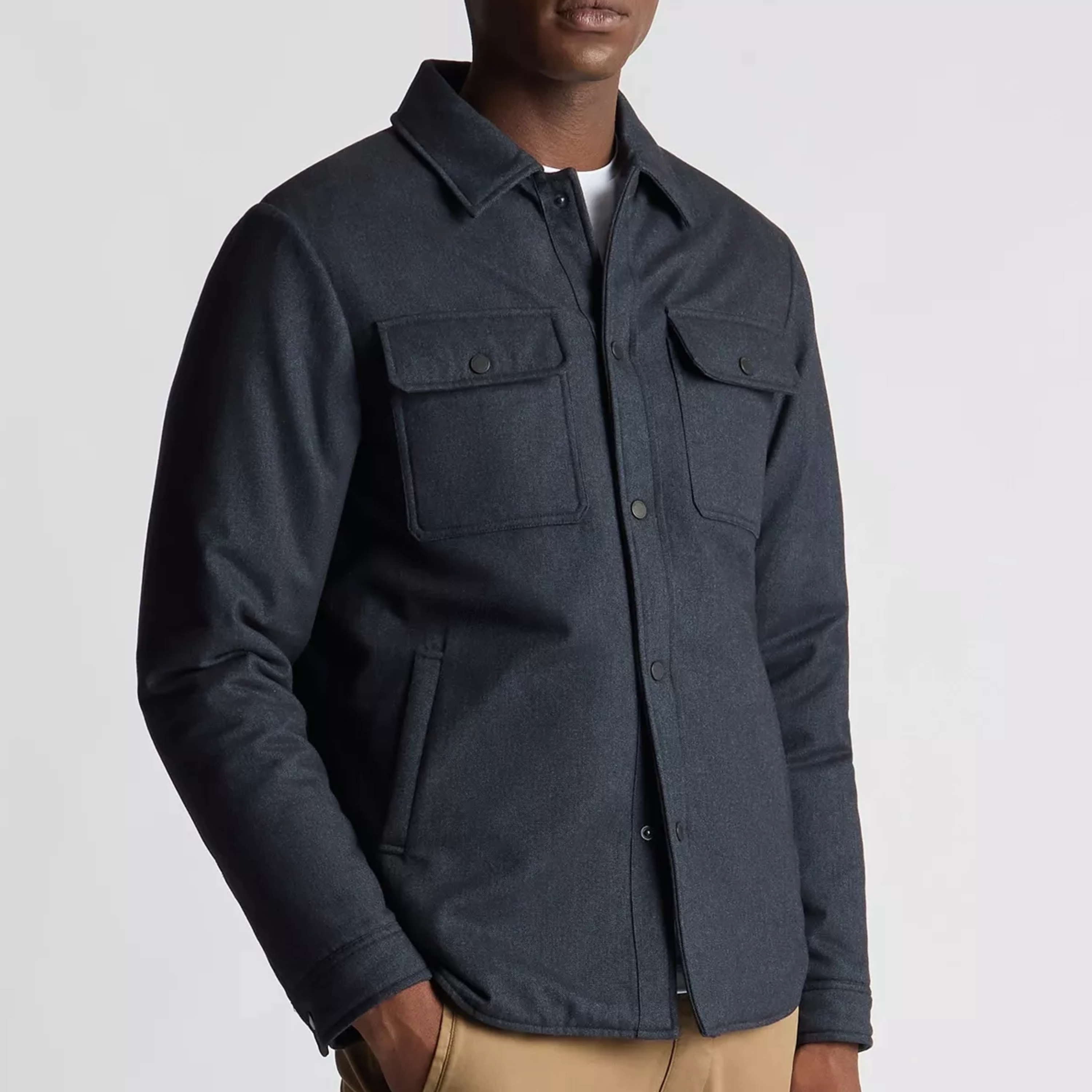 Remus Regular Fit Quilted Overshirt - Navy