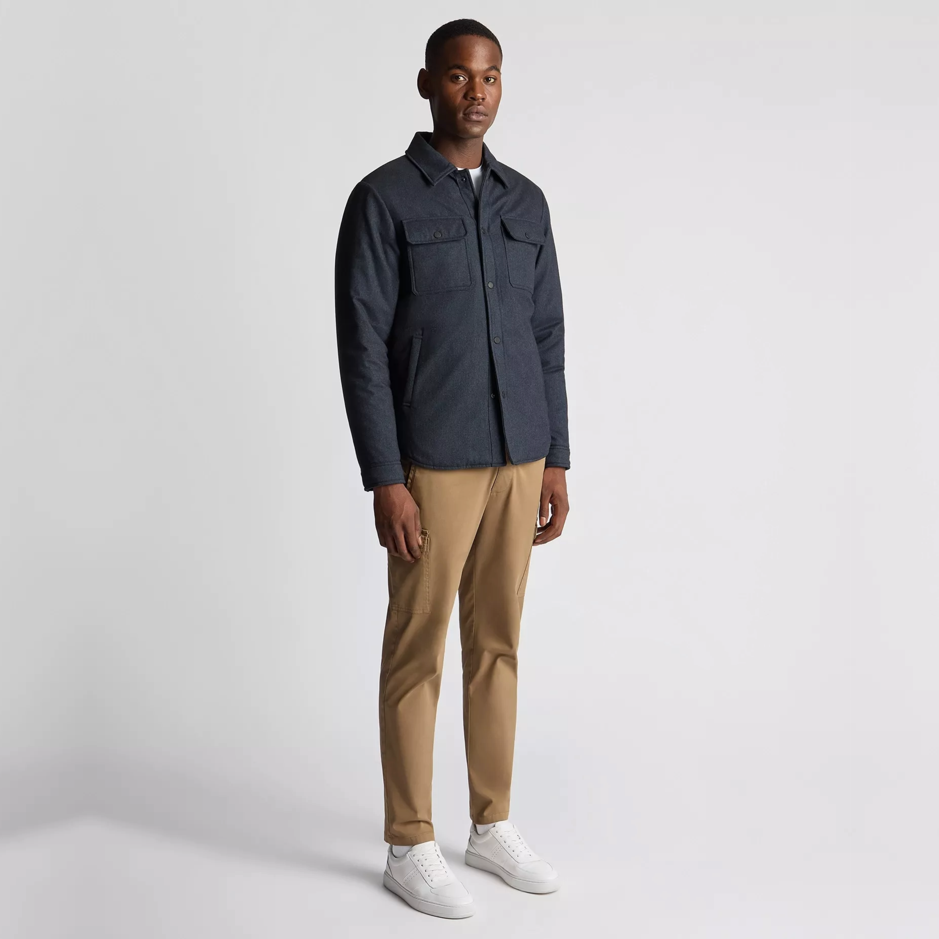 Remus Regular Fit Quilted Overshirt - Navy