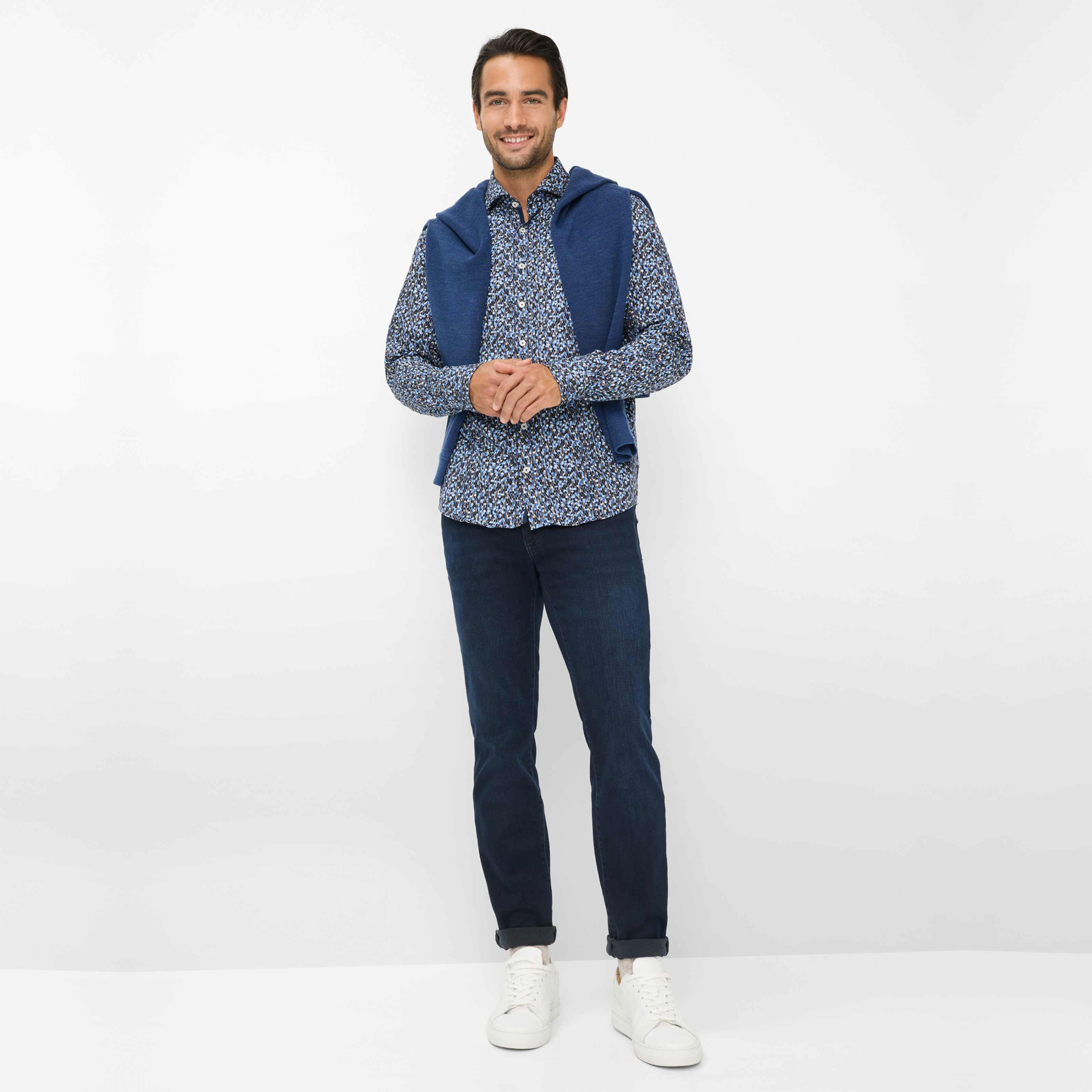 Brax Harold P Printed Shirt - Blue