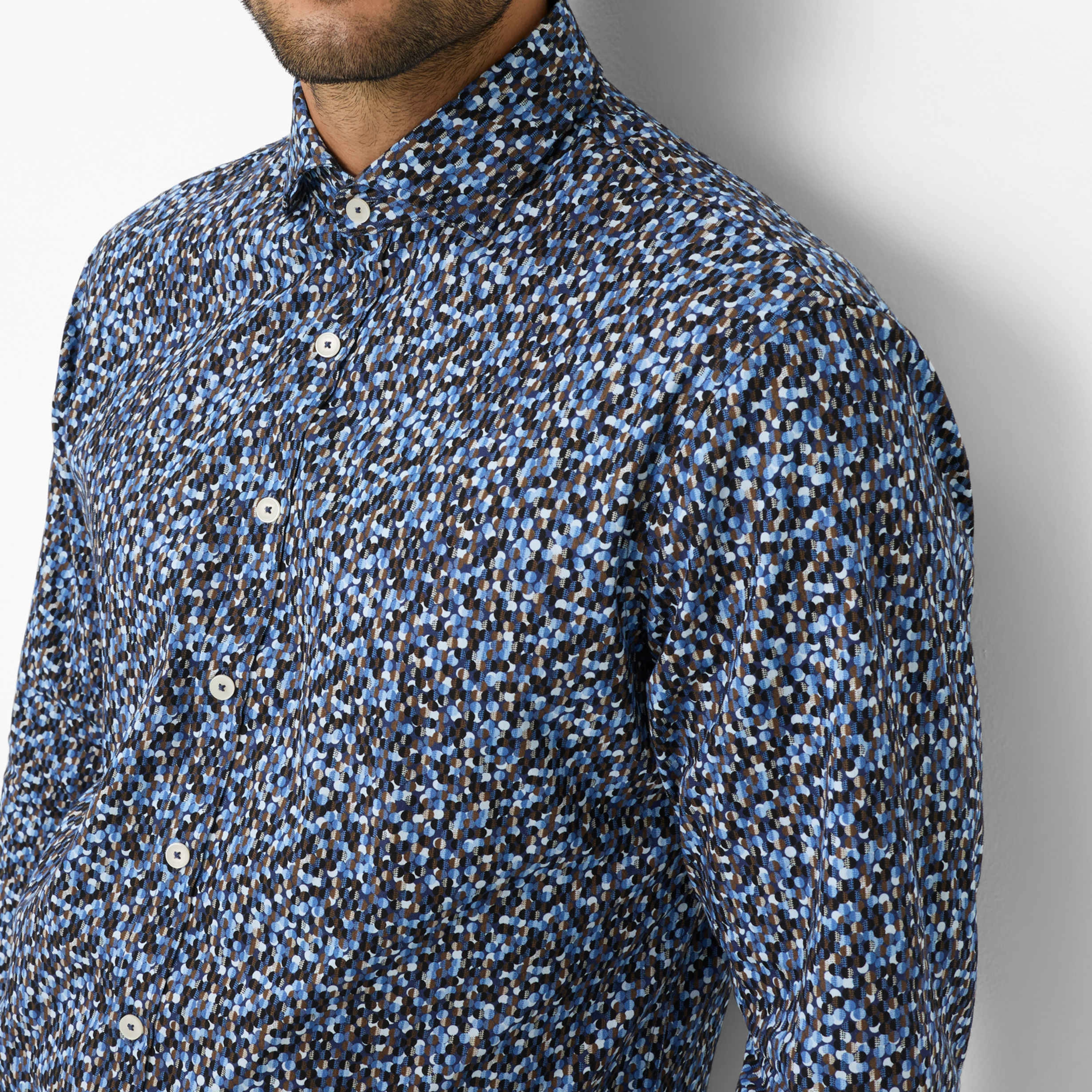Brax Harold P Printed Shirt - Blue