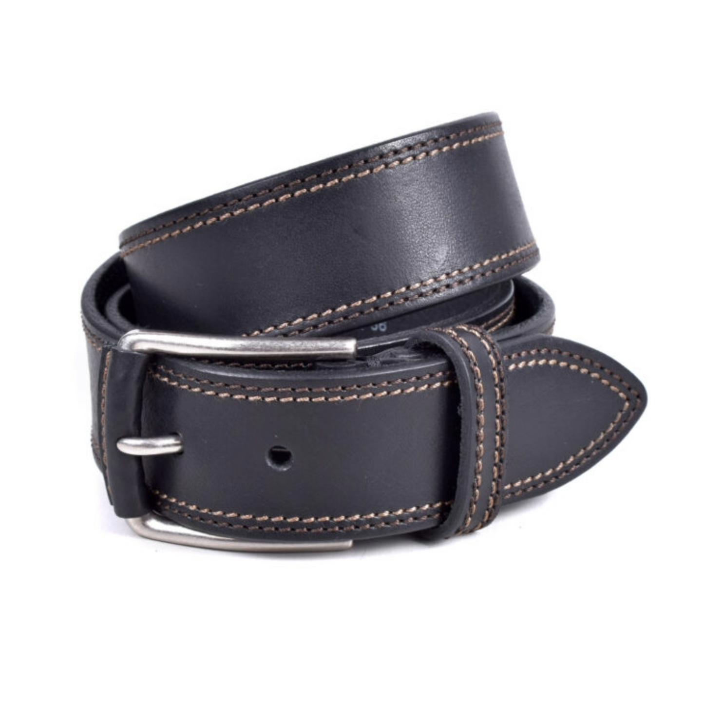 Miguel Bellido Cowhide Leather Jeans Belt - Black