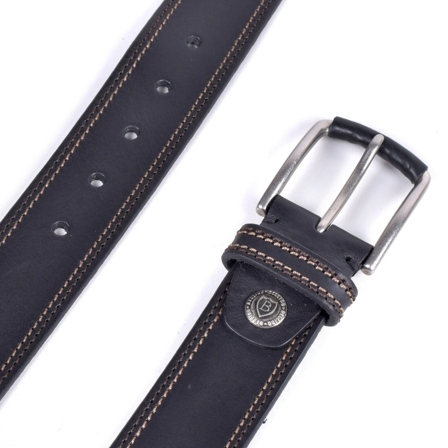 Miguel Bellido Cowhide Leather Jeans Belt - Black