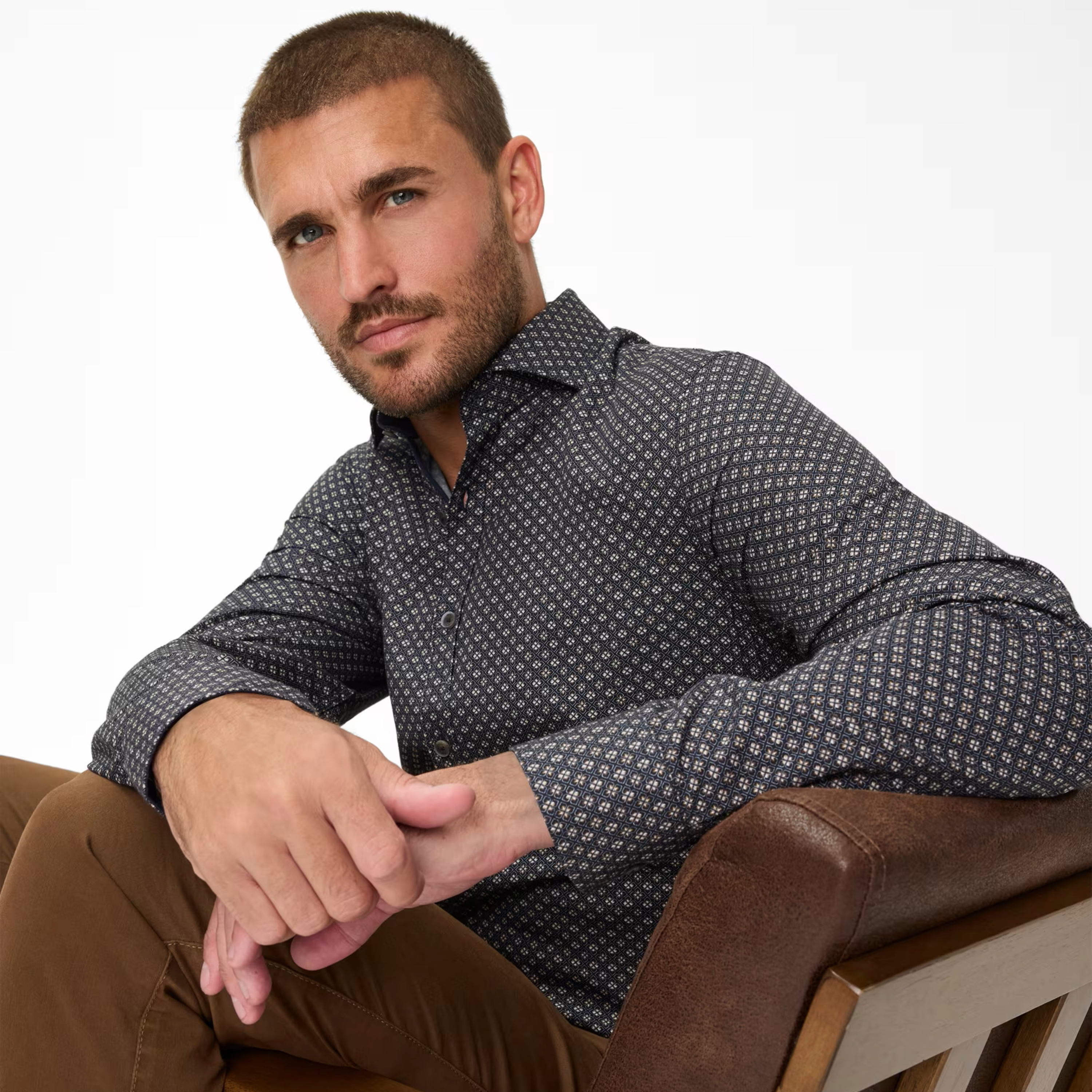 Brax Harold P Printed Shirt - Toffee