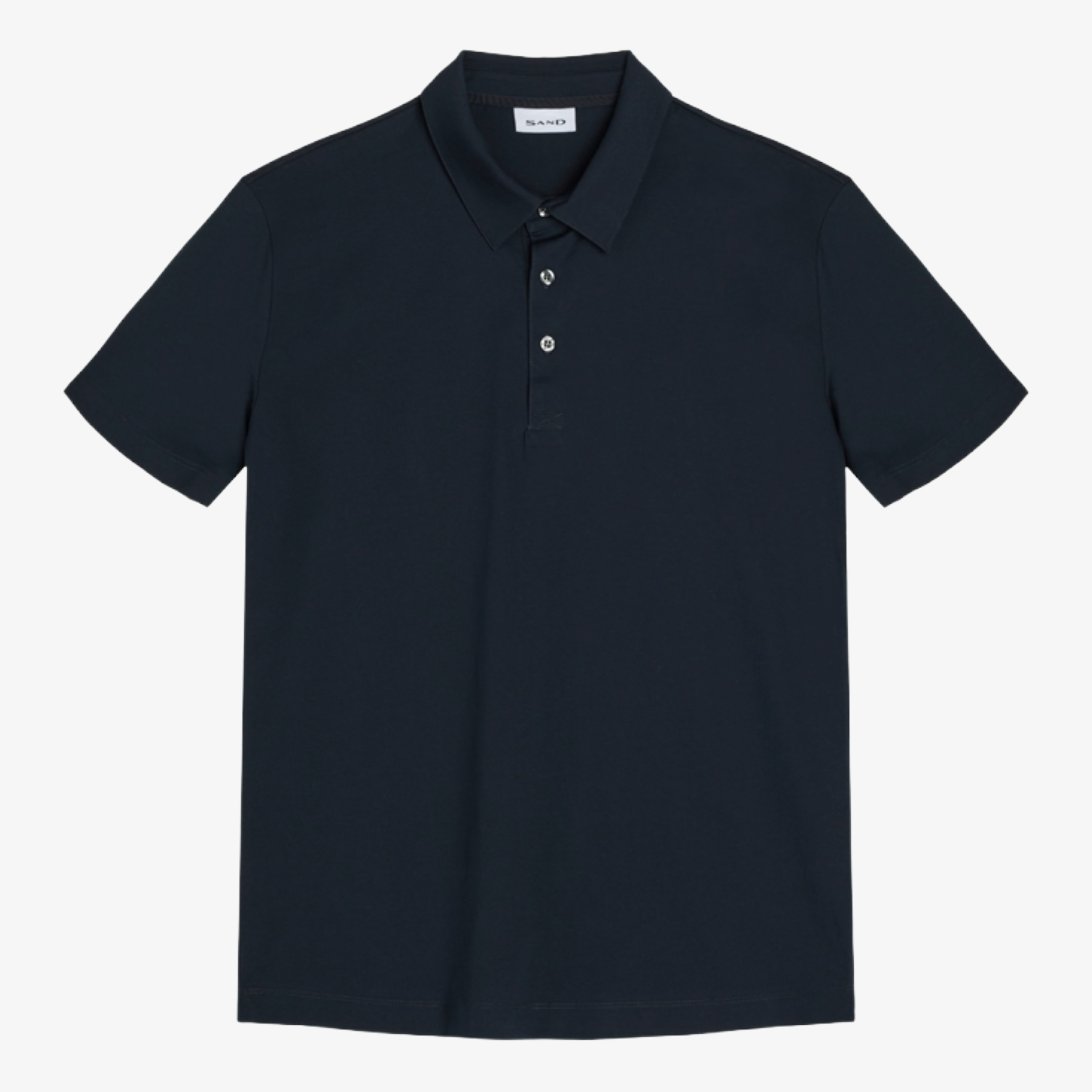 Sand Brad Mercerised Cotton Polo Shirt - Navy