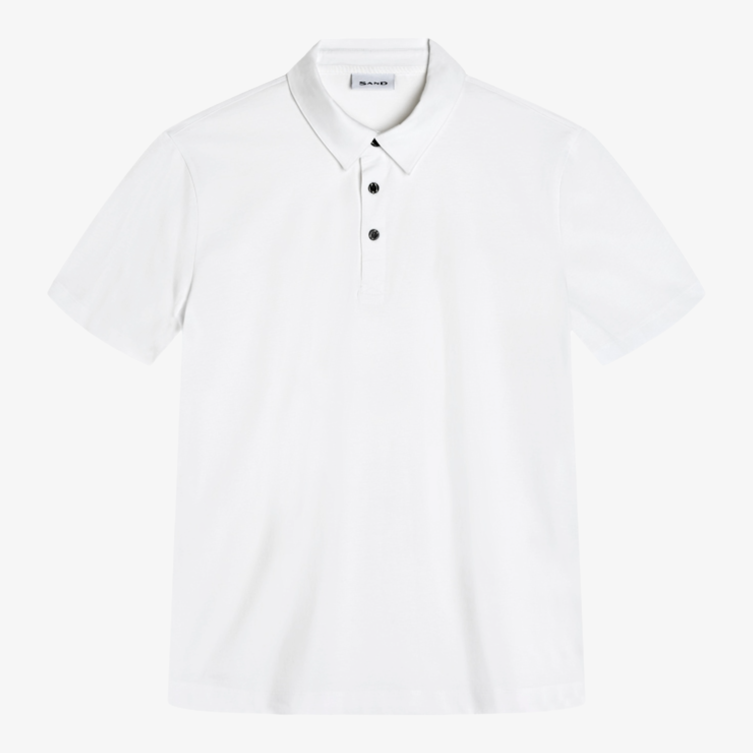Sand Brad Mercerised Cotton Polo Shirt - White