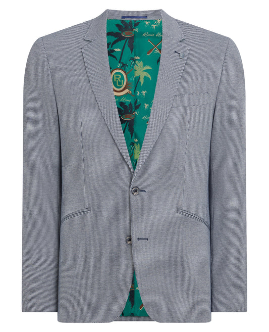 Remus Uomo Tapered Fit Micro Check Jacket - Blue