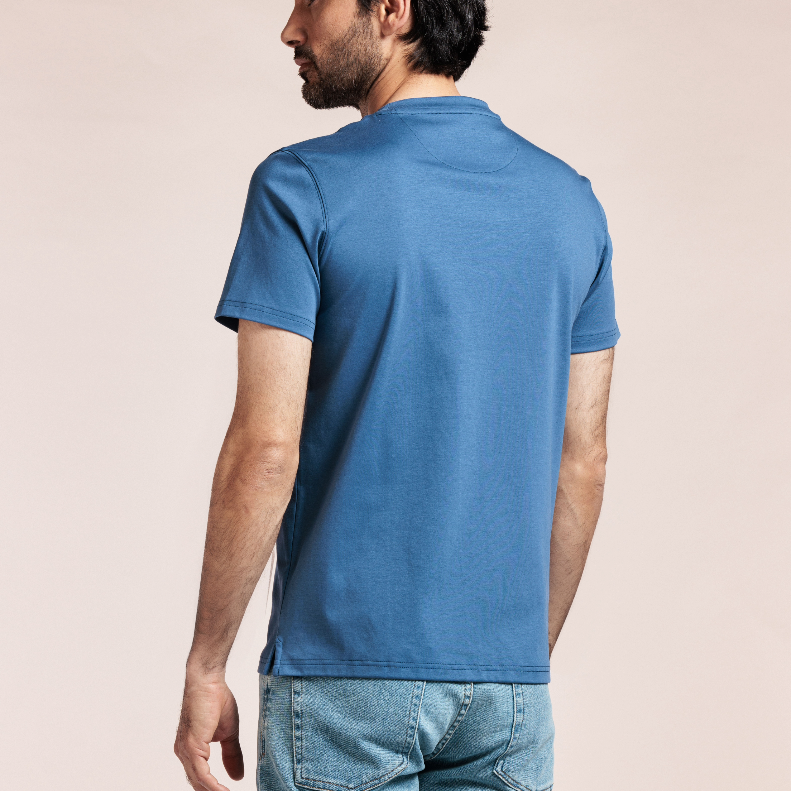 Thomas Maine Liquid Cotton T Shirt - Blue