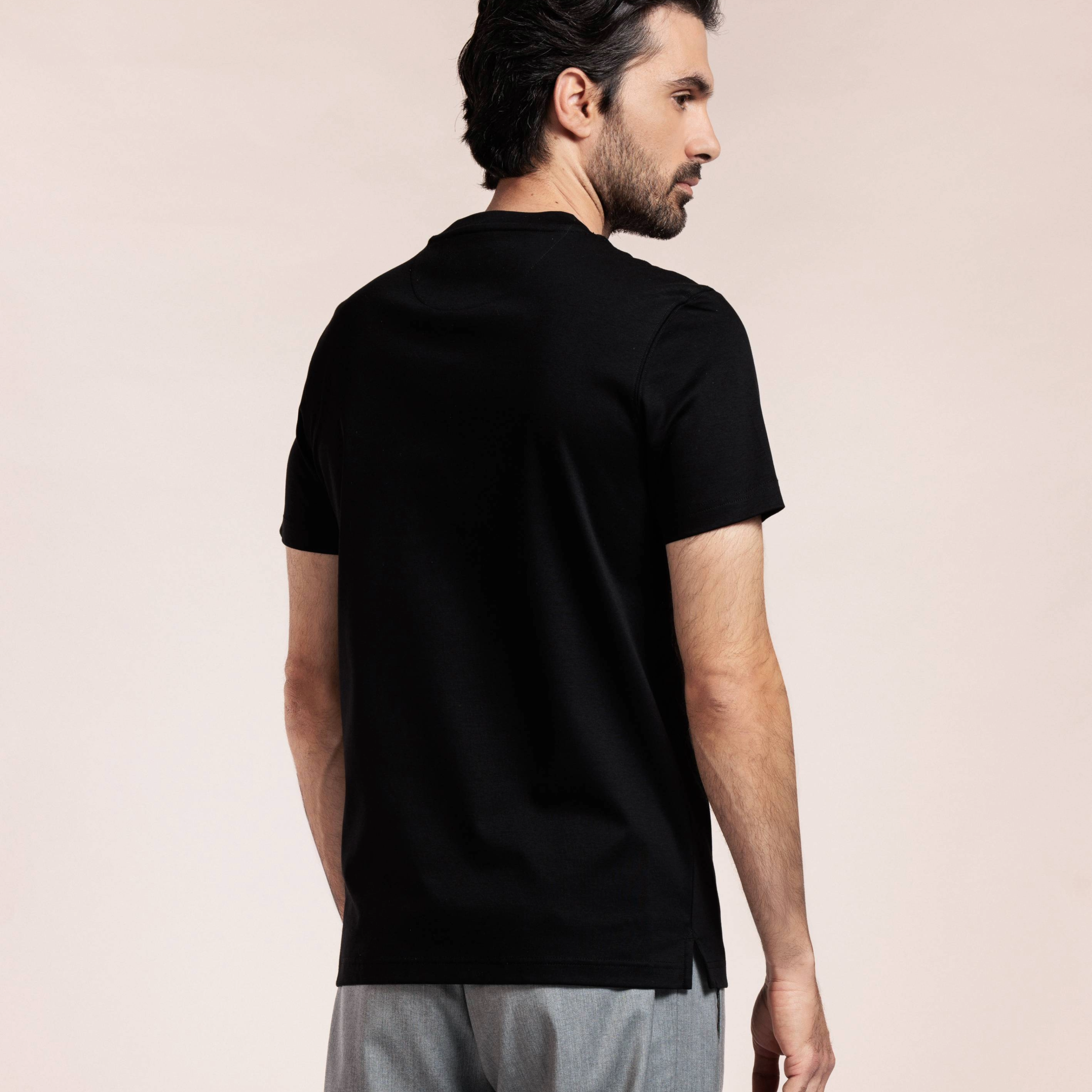 Thomas Maine Liquid Cotton T Shirt - Black