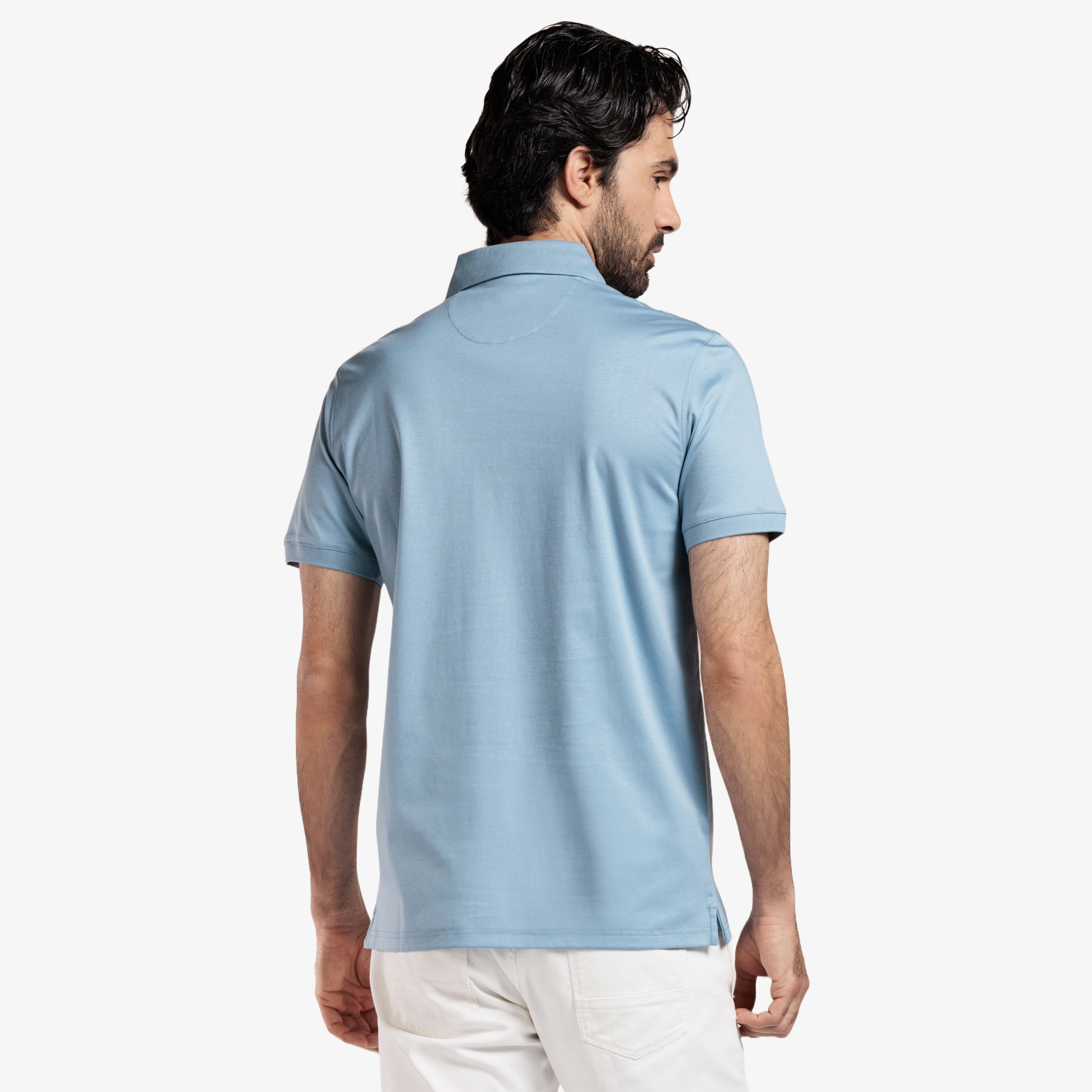 Thomas Maine Liquid Cotton Polo Shirt - Blue