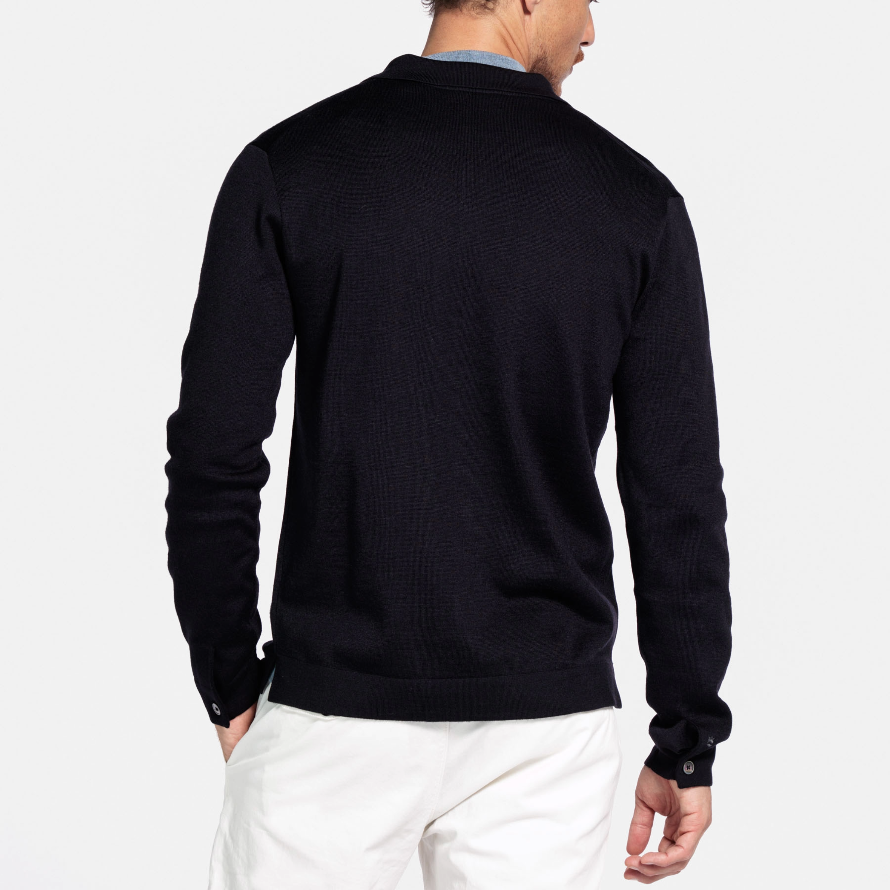 Thomas Maine Knitted Overshirt - Navy