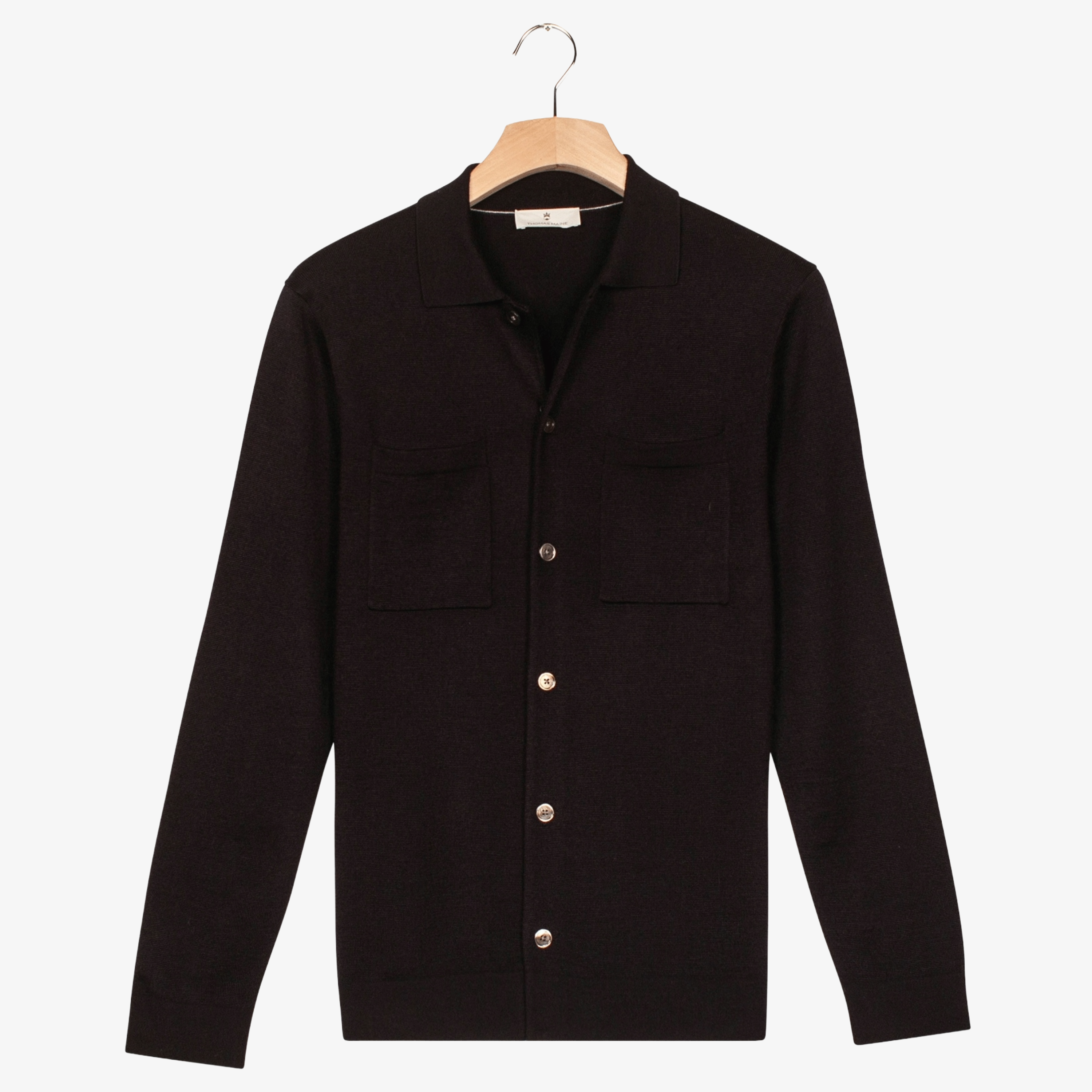 Thomas Maine Knitted Overshirt - Navy