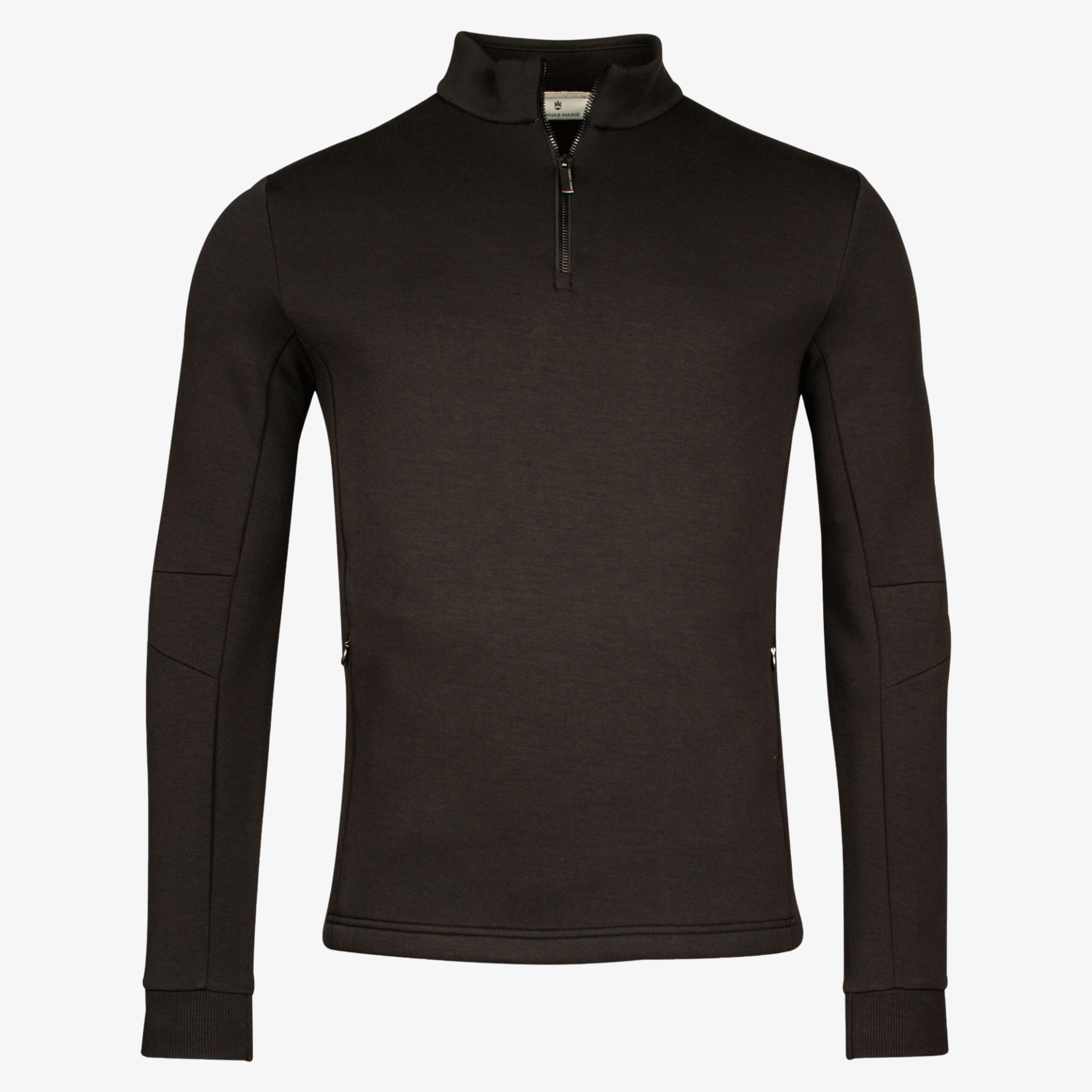 Thomas Maine Half Zip Jersey Sweatshirt - Black