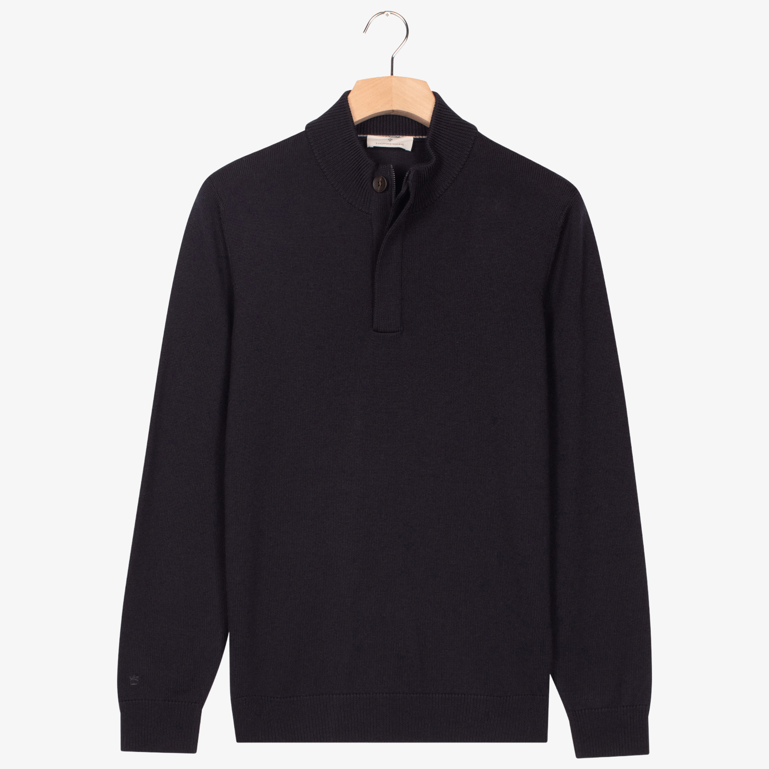 Thomas Maine Merino 1/2 Zip Jumper - Navy