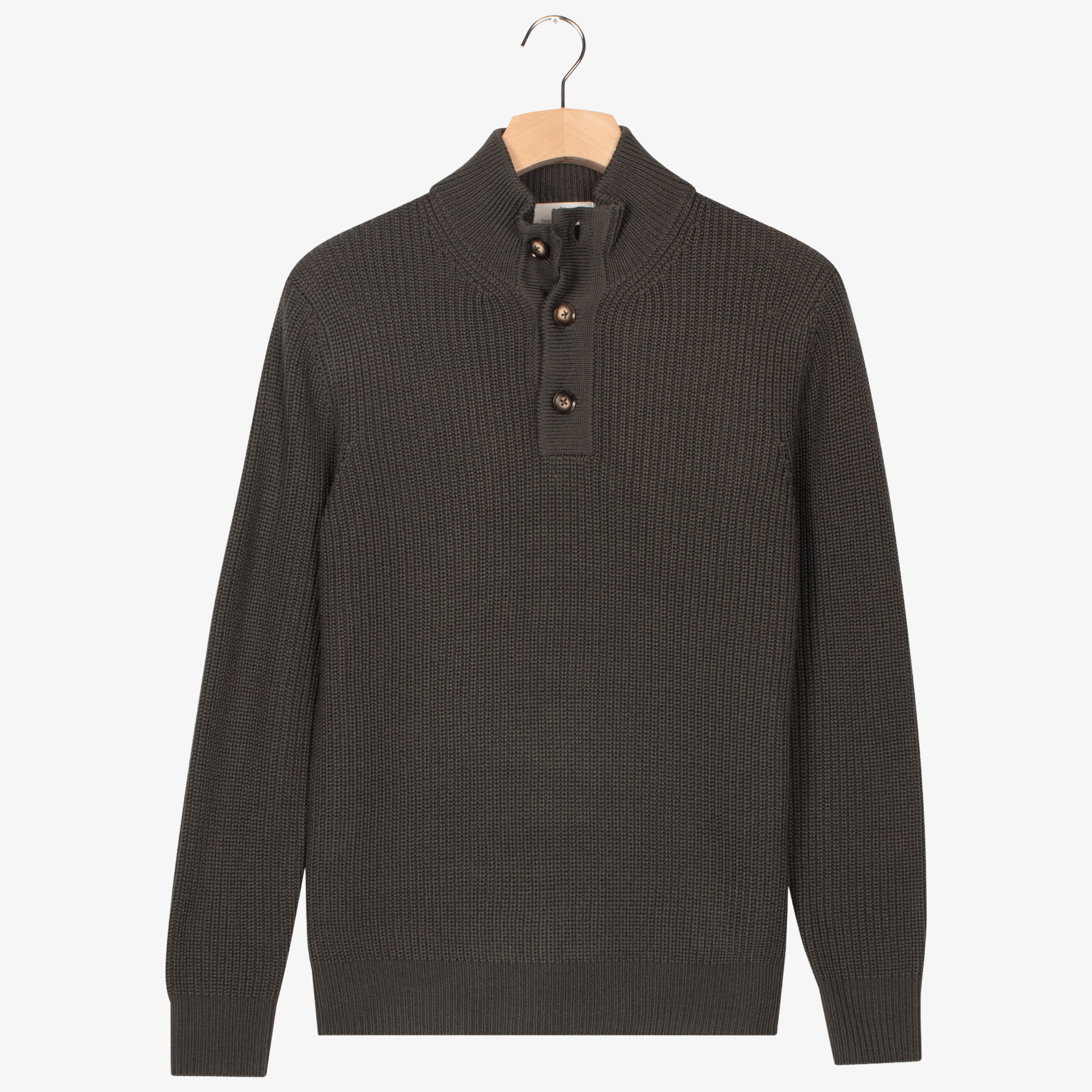 Thomas Maine Chunky 3 Button Knit Jumper - Dark Green