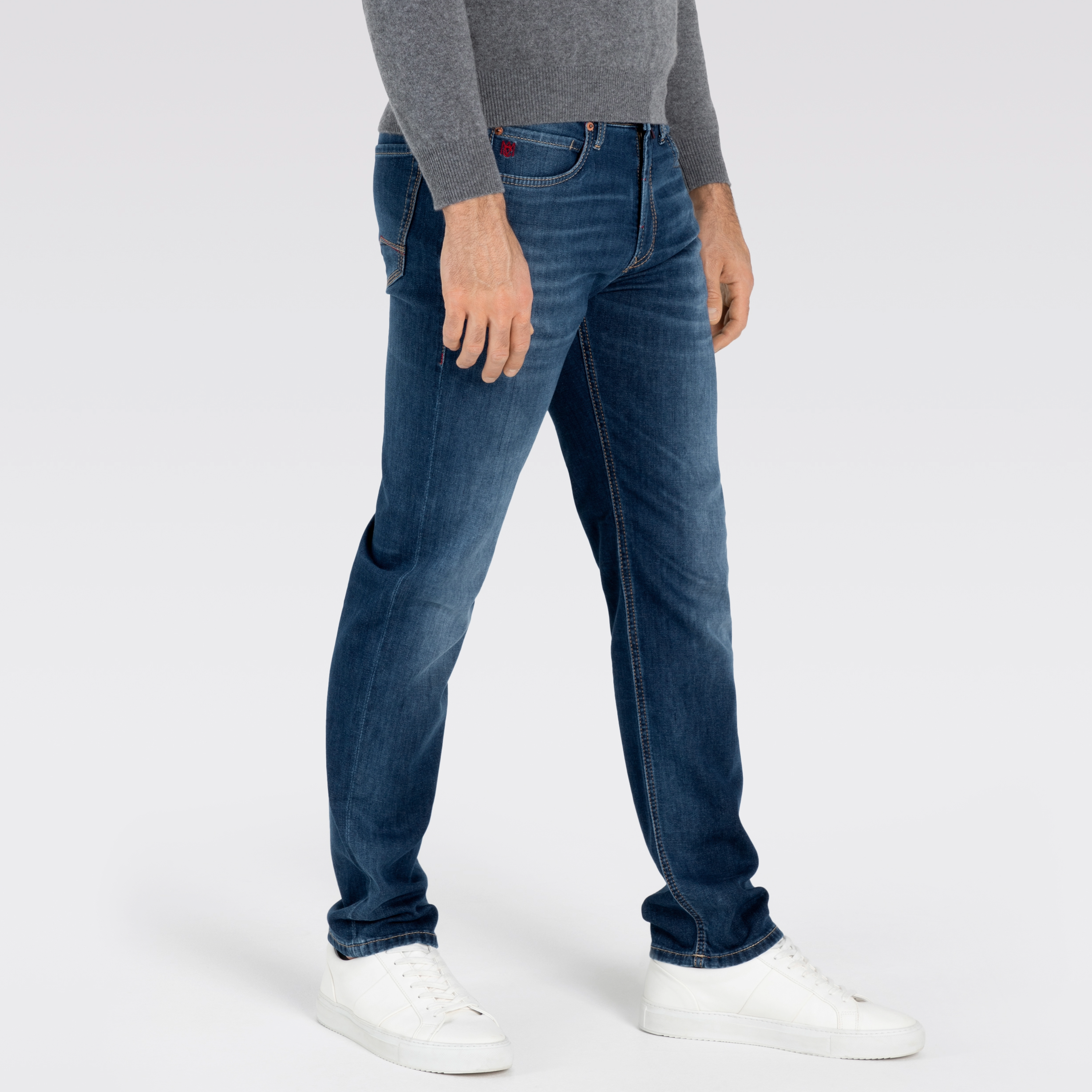 Mac Arne Straight Fit Denim Jeans - Blue Light Used