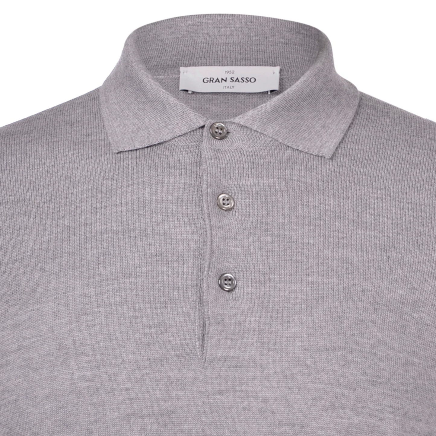 Gran Sasso Merino Wool Polo - Light Grey