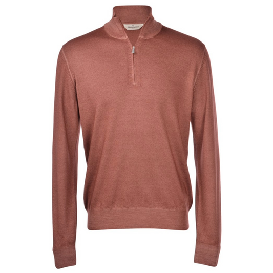 Gran Sasso Vintage Merino Half Zip Knitwear - Red