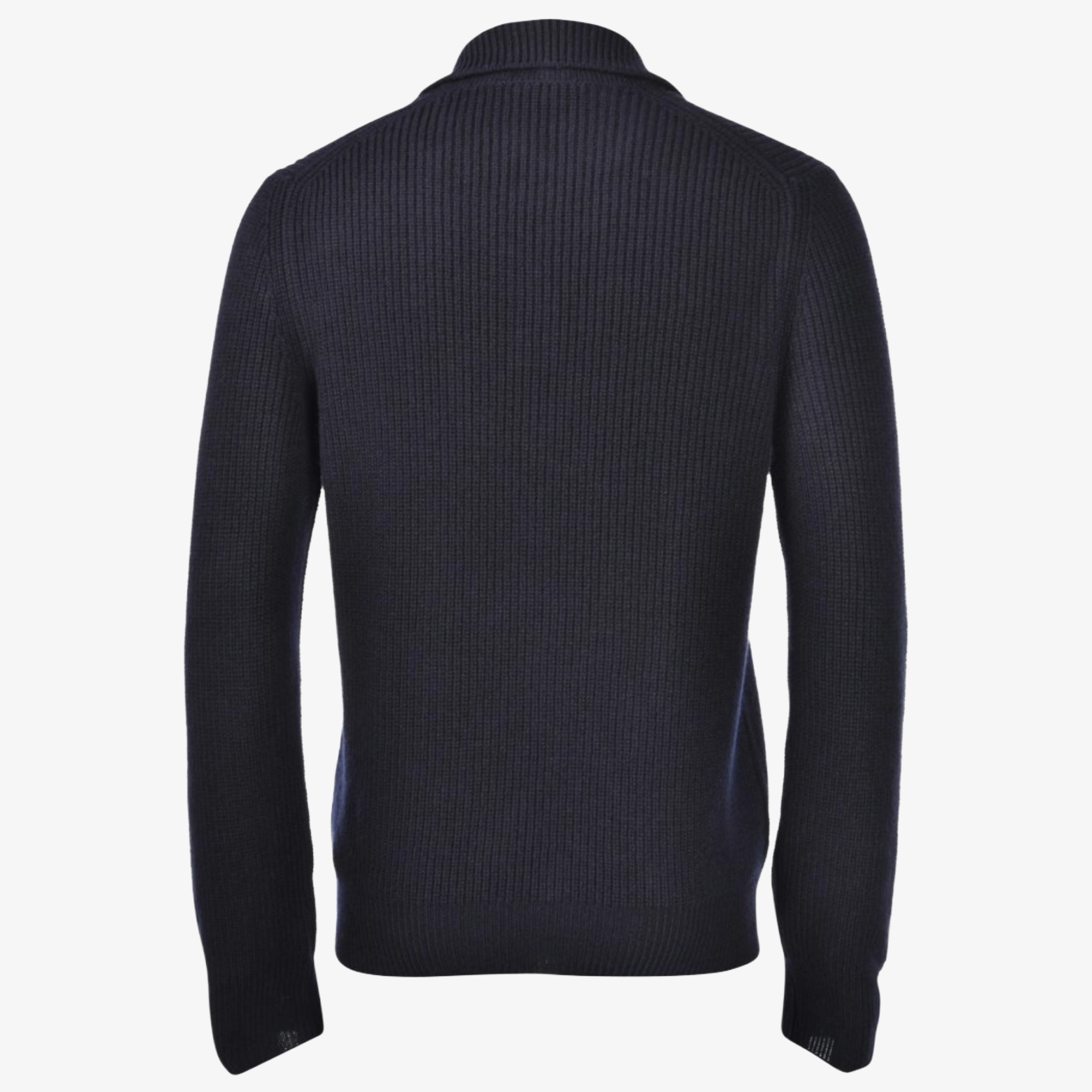 Gran Sasso Knitted Open Collar Polo Jumper - Dark Blue
