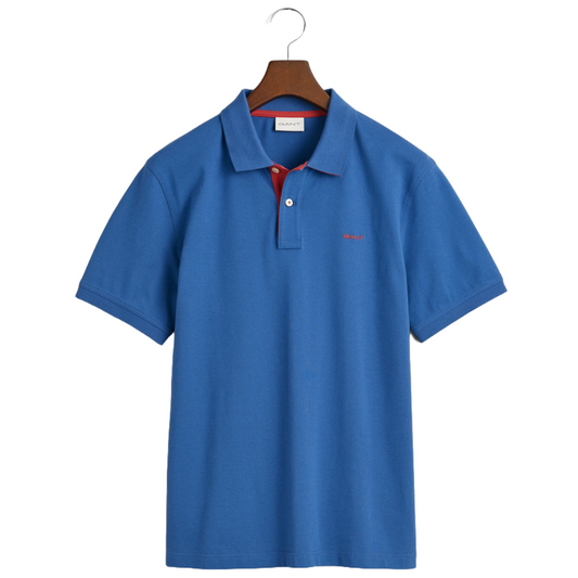 Gant Contrast Pique Polo - Blue