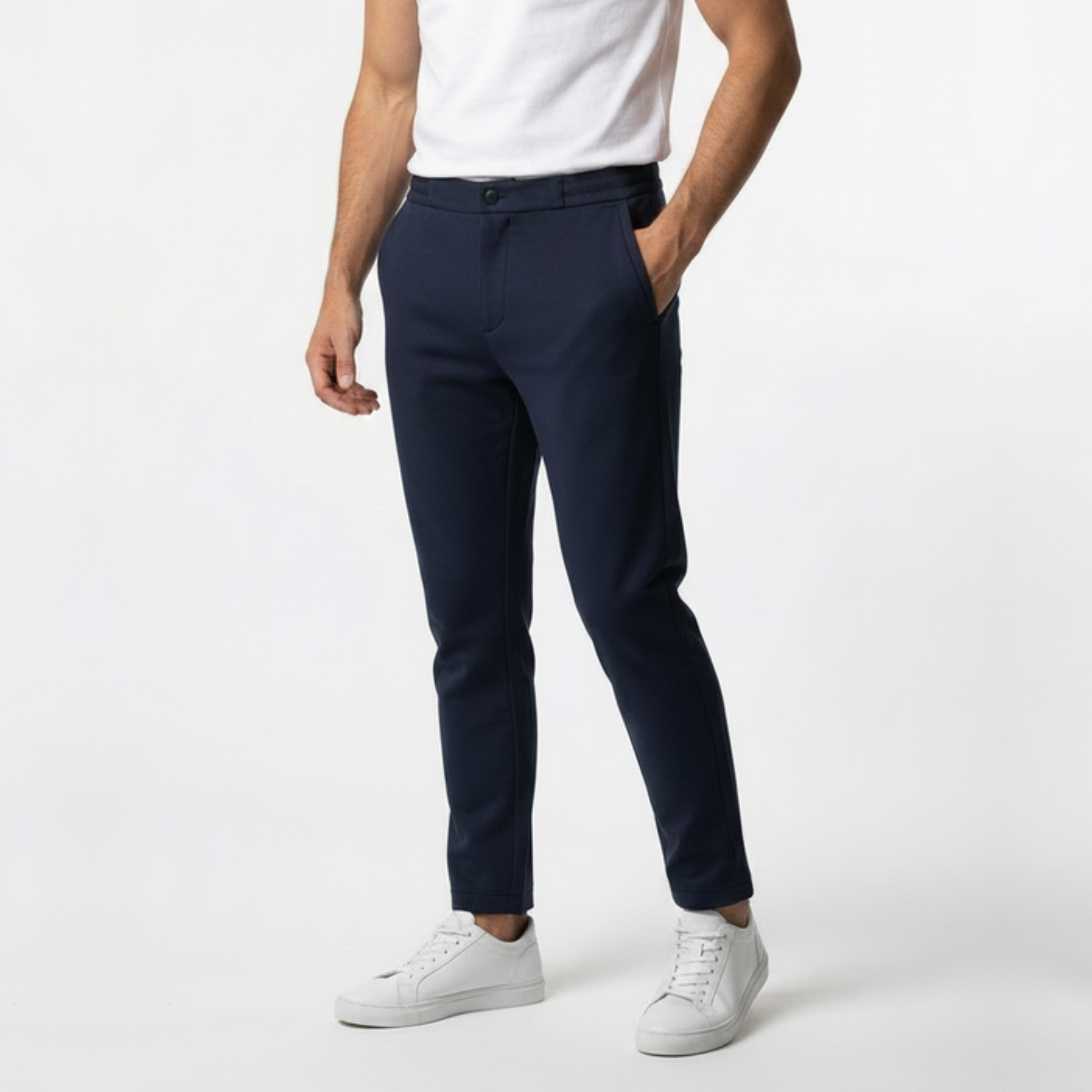 Thomas Maine Casual Jersey Trousers - Navy