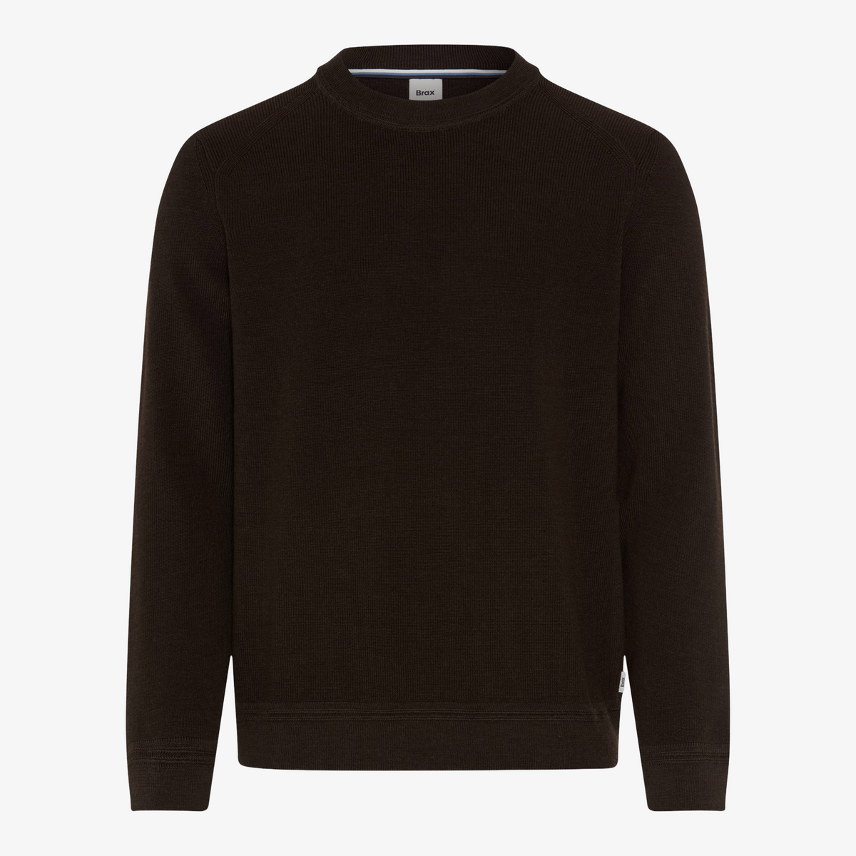 Brax Roy Cotton-Wool Crew Neck Jumper - Chocolate