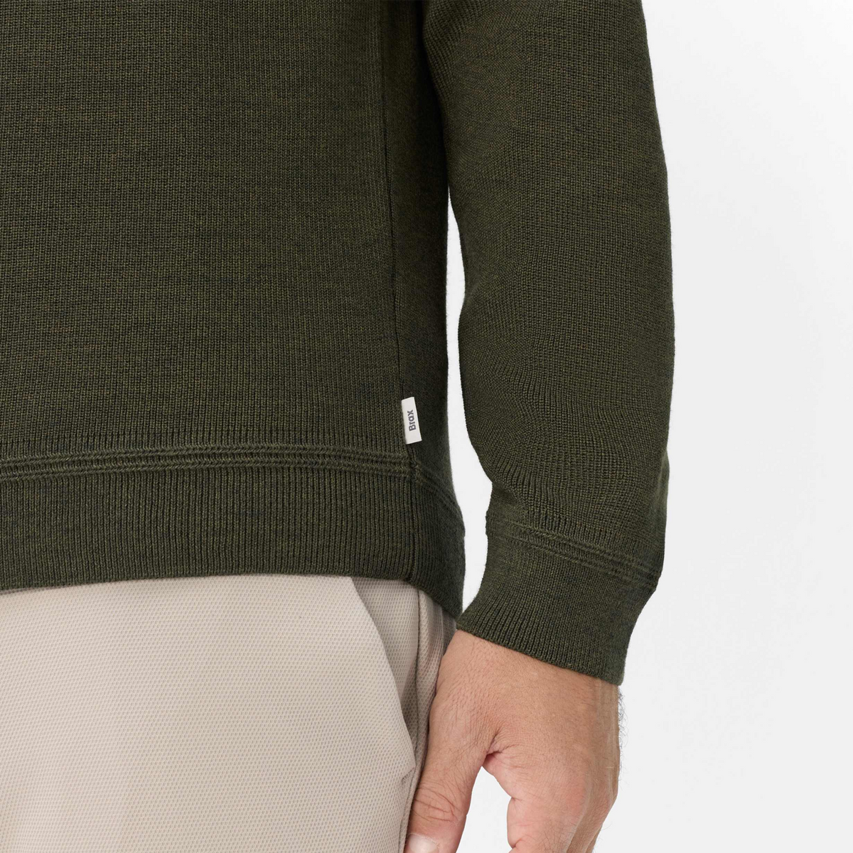 Brax Roy Cotton-Wool Crew Neck Jumper - Deep Jungle