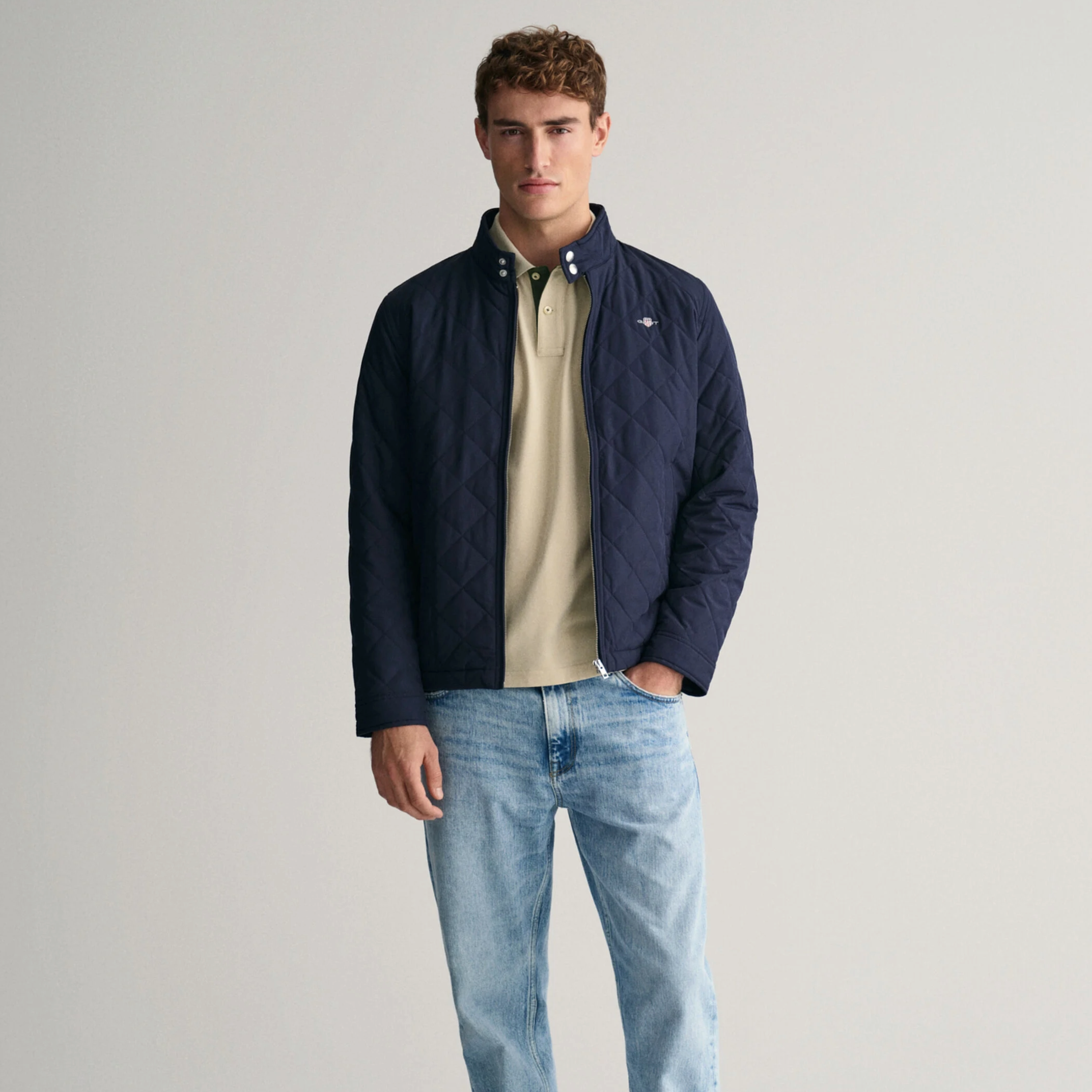 Gant Quilted Windcheater Jacket - Evening Blue