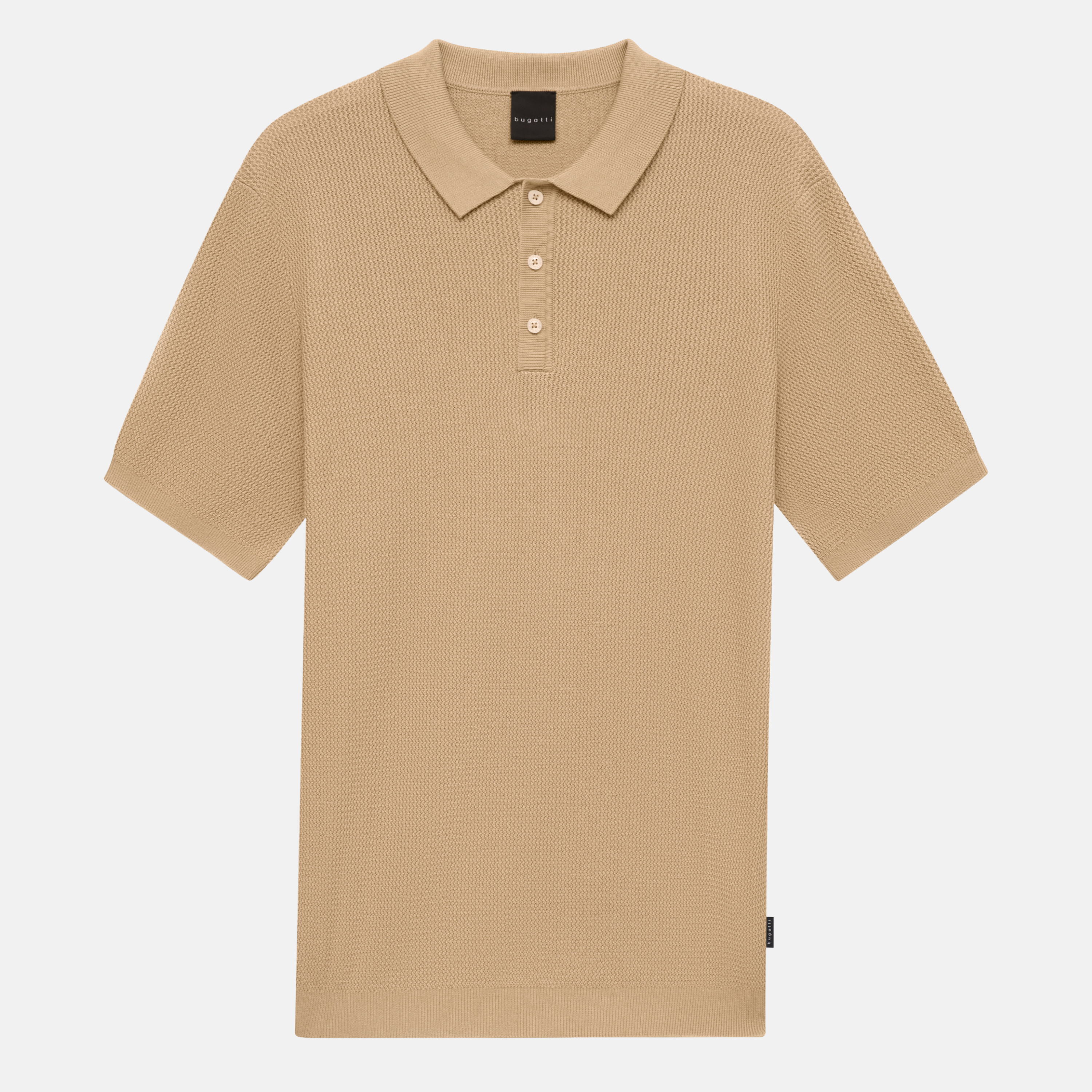 Bugatti Knitted Polo Shirt - Beige