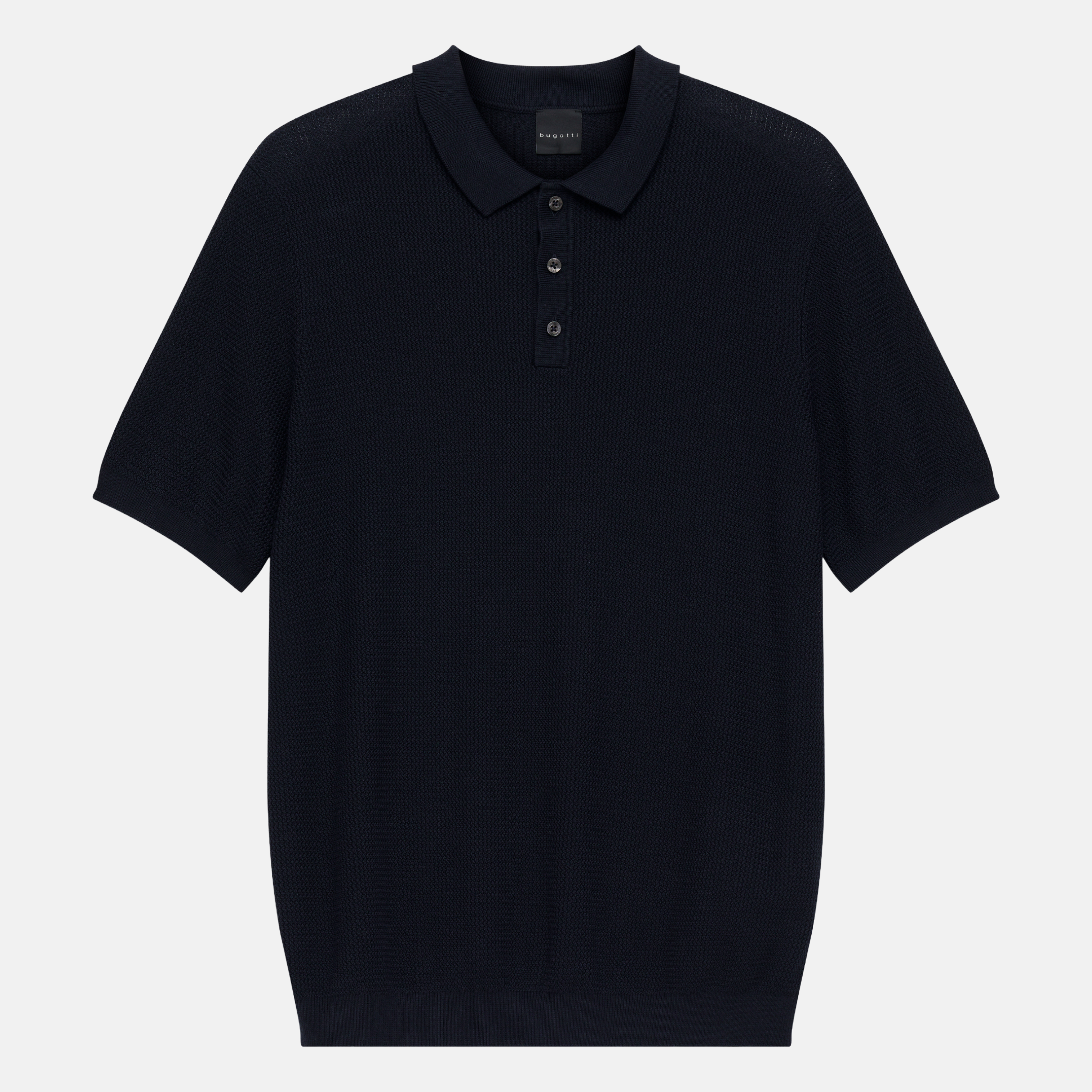 Bugatti Knitted Polo Shirt - Navy