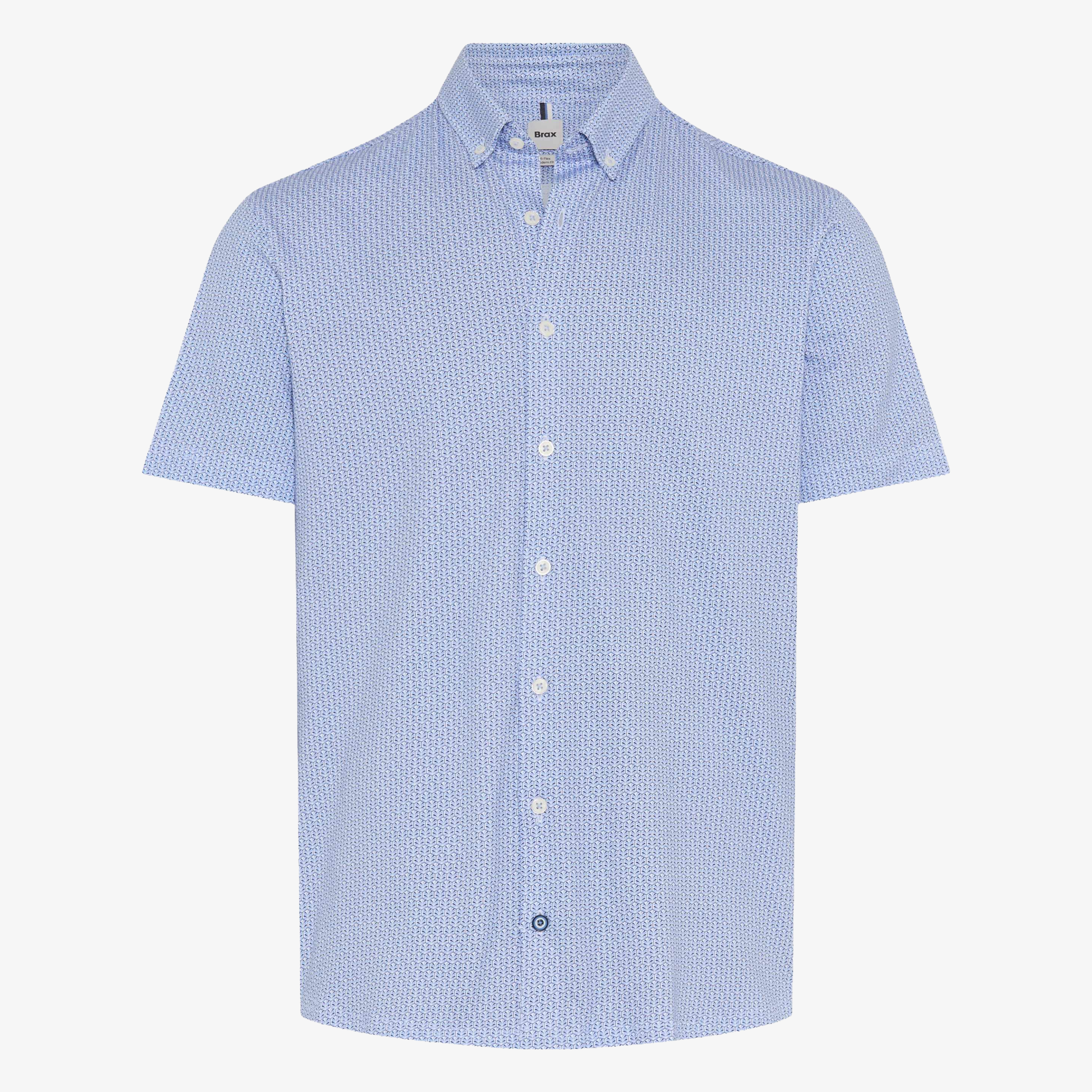 Brax Short Sleeve Printed Shirt - Blue