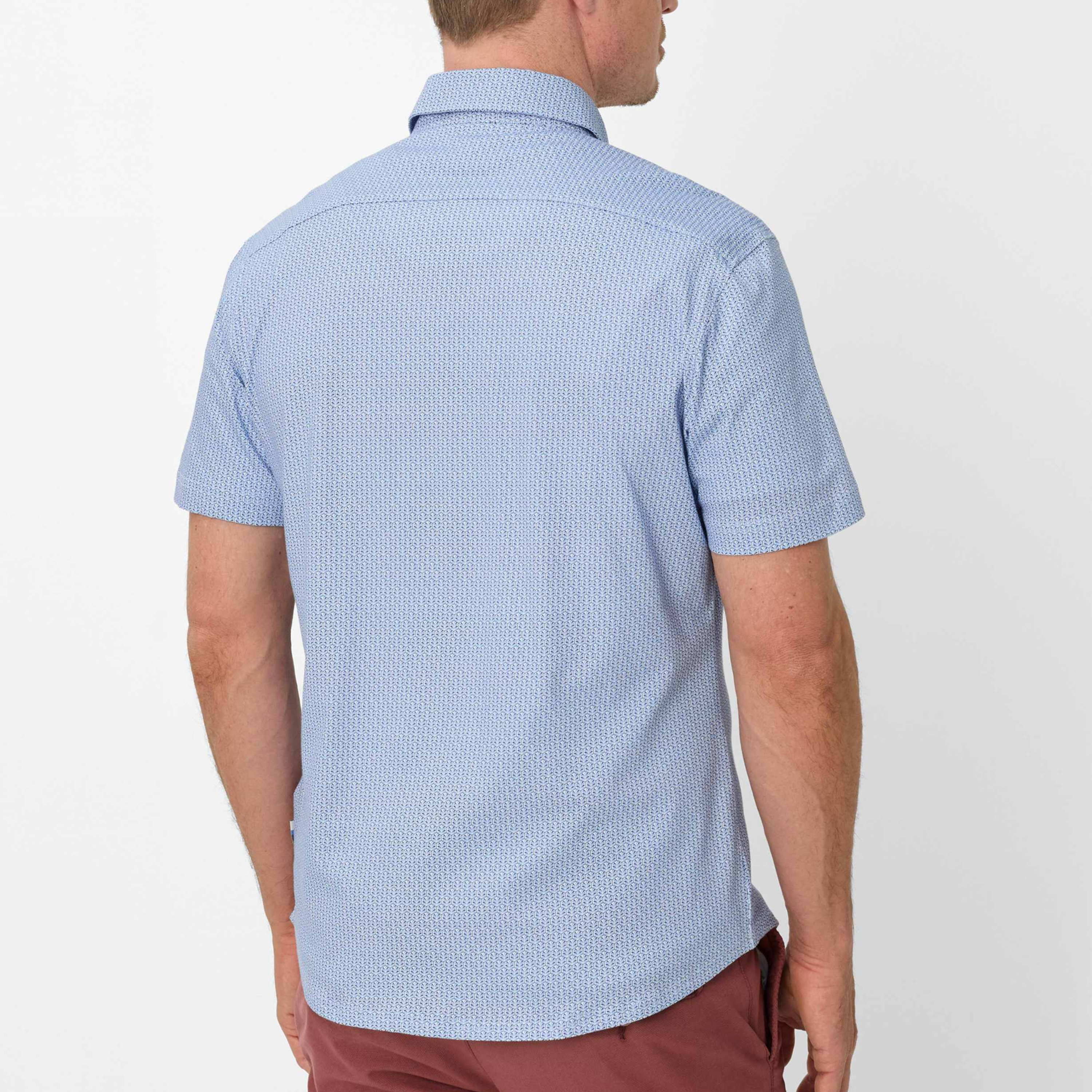 Brax Short Sleeve Printed Shirt - Blue