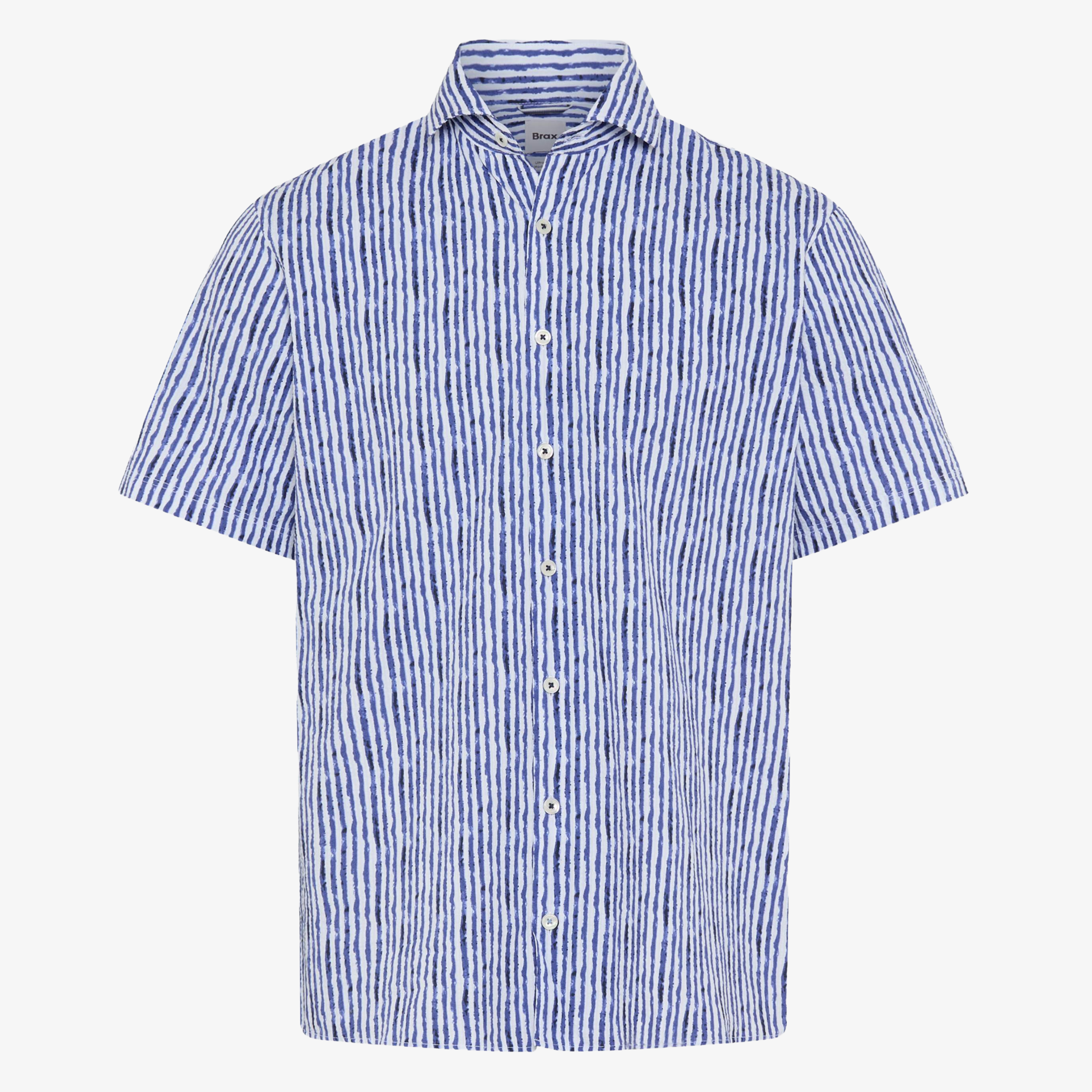 Brax Hardy Printed Short Sleeve Shirt - Atlantic