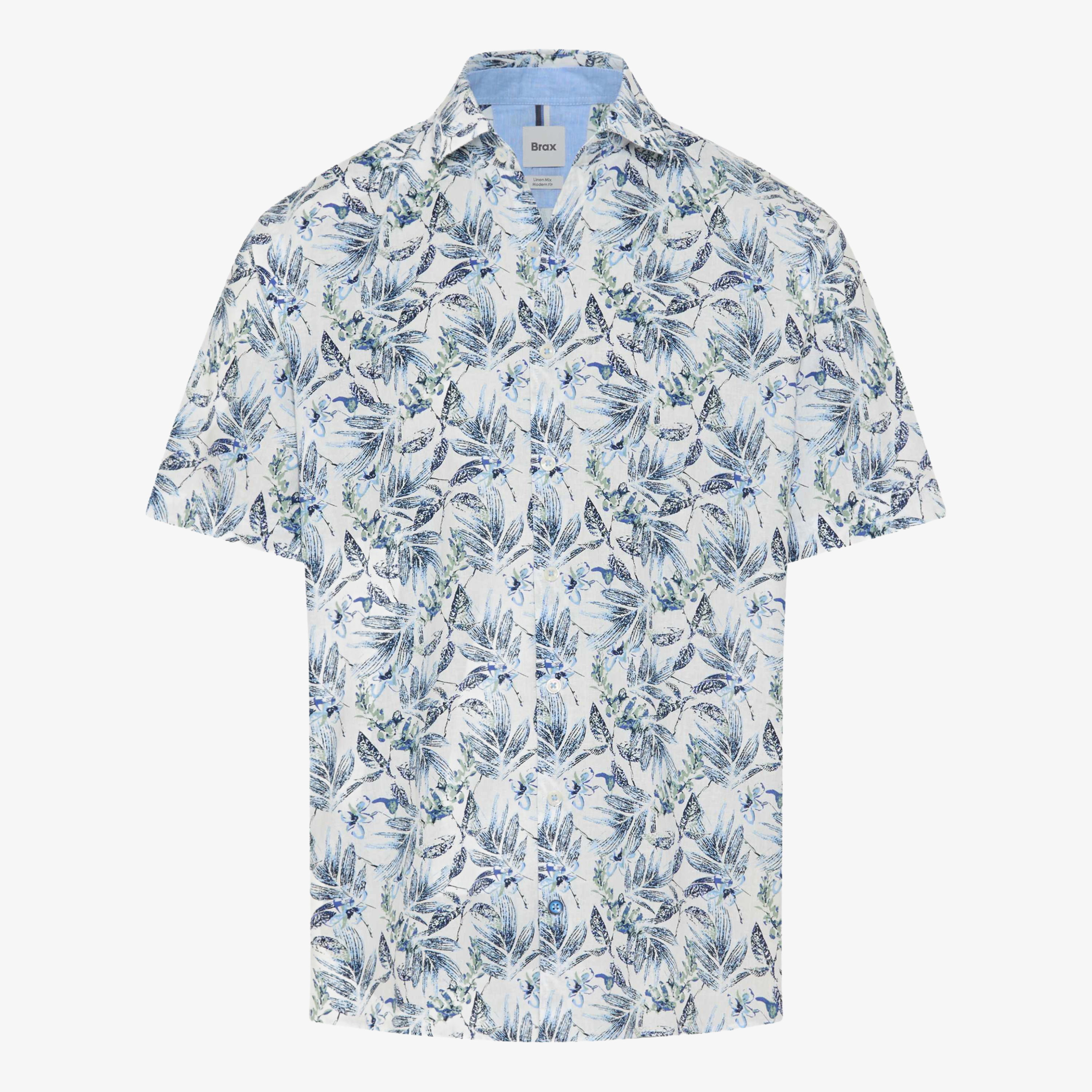 Brax Hardy P Printed Short Sleeve Shirt - Green