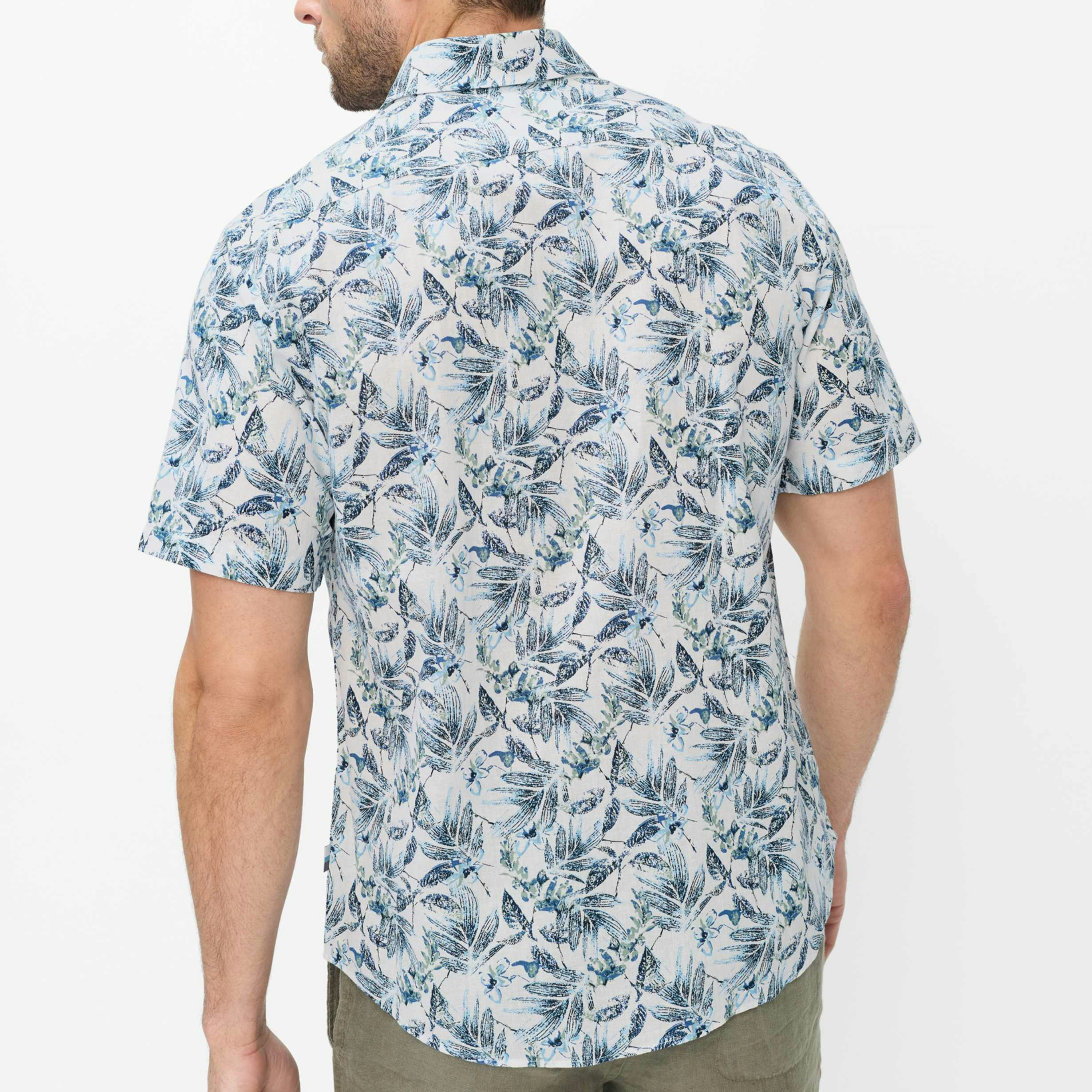 Brax Hardy P Printed Short Sleeve Shirt - Green