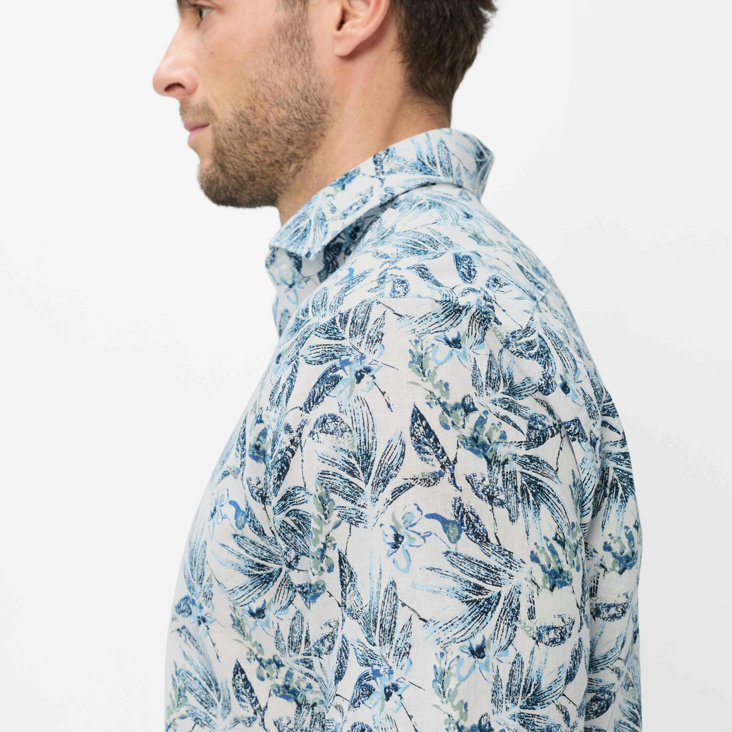 Brax Hardy P Printed Short Sleeve Shirt - Green