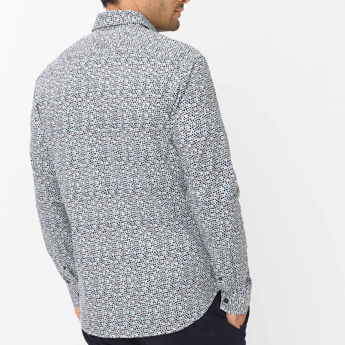 Brax Harold Small Print Shirt - Burnt Olive