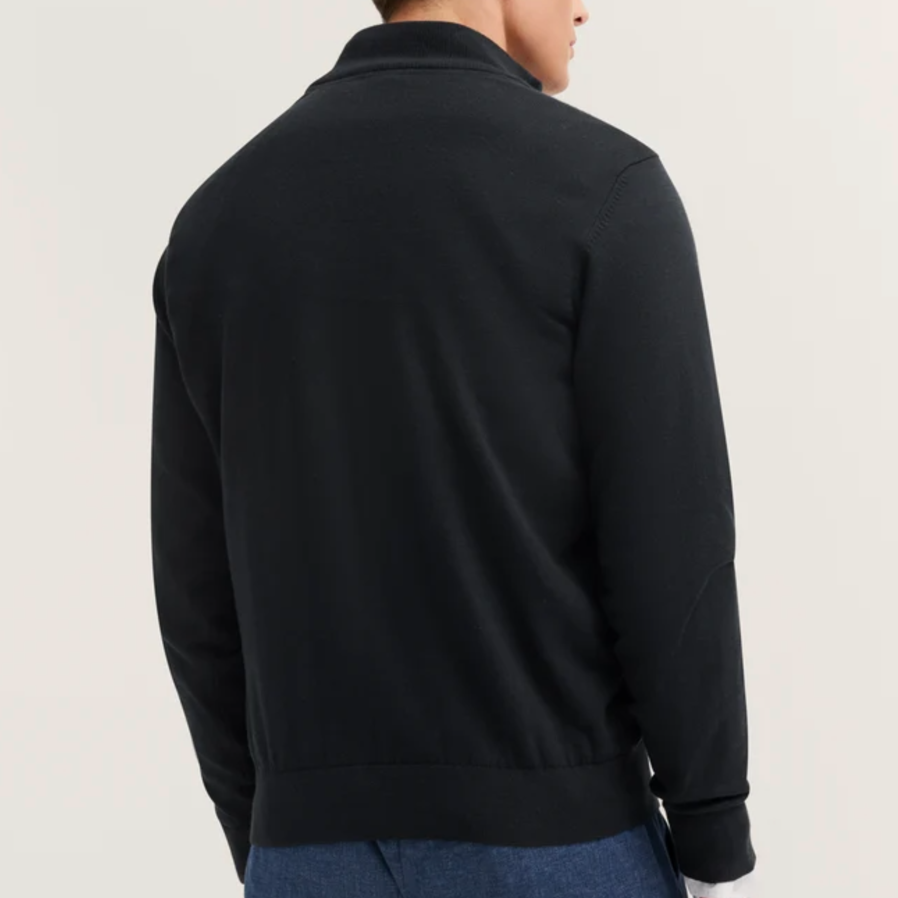 Bugatti Cotton Half Zip Knitted Jumper - Dark Navy