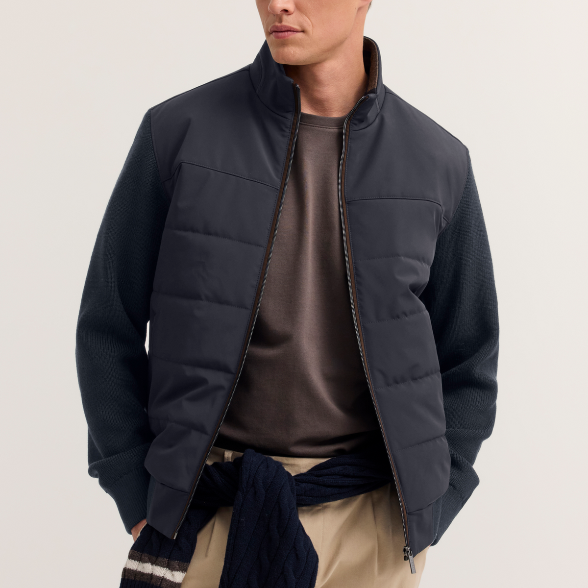 Bugatti Quilted Hybrid Jacket - Navy