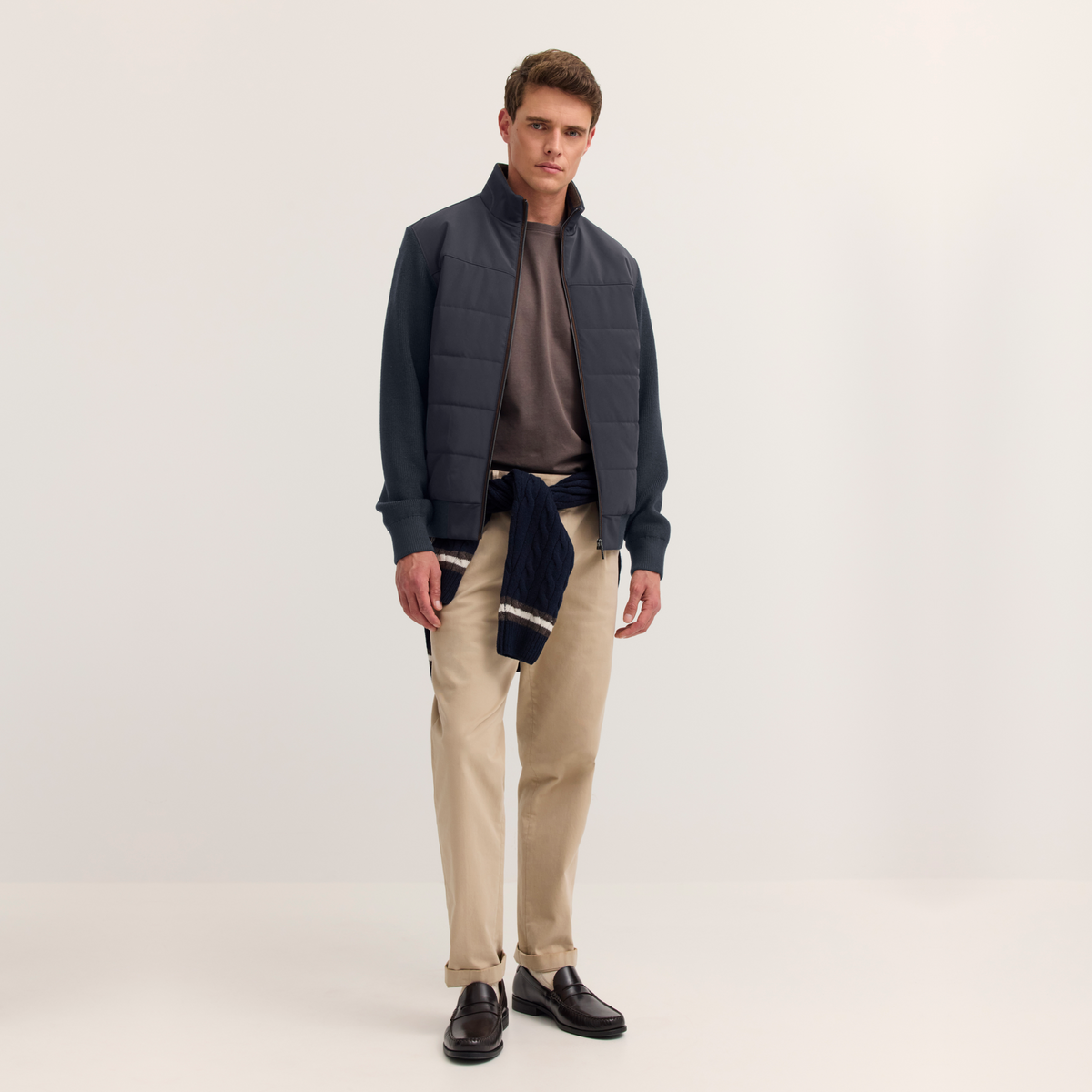 Bugatti Quilted Hybrid Jacket - Navy
