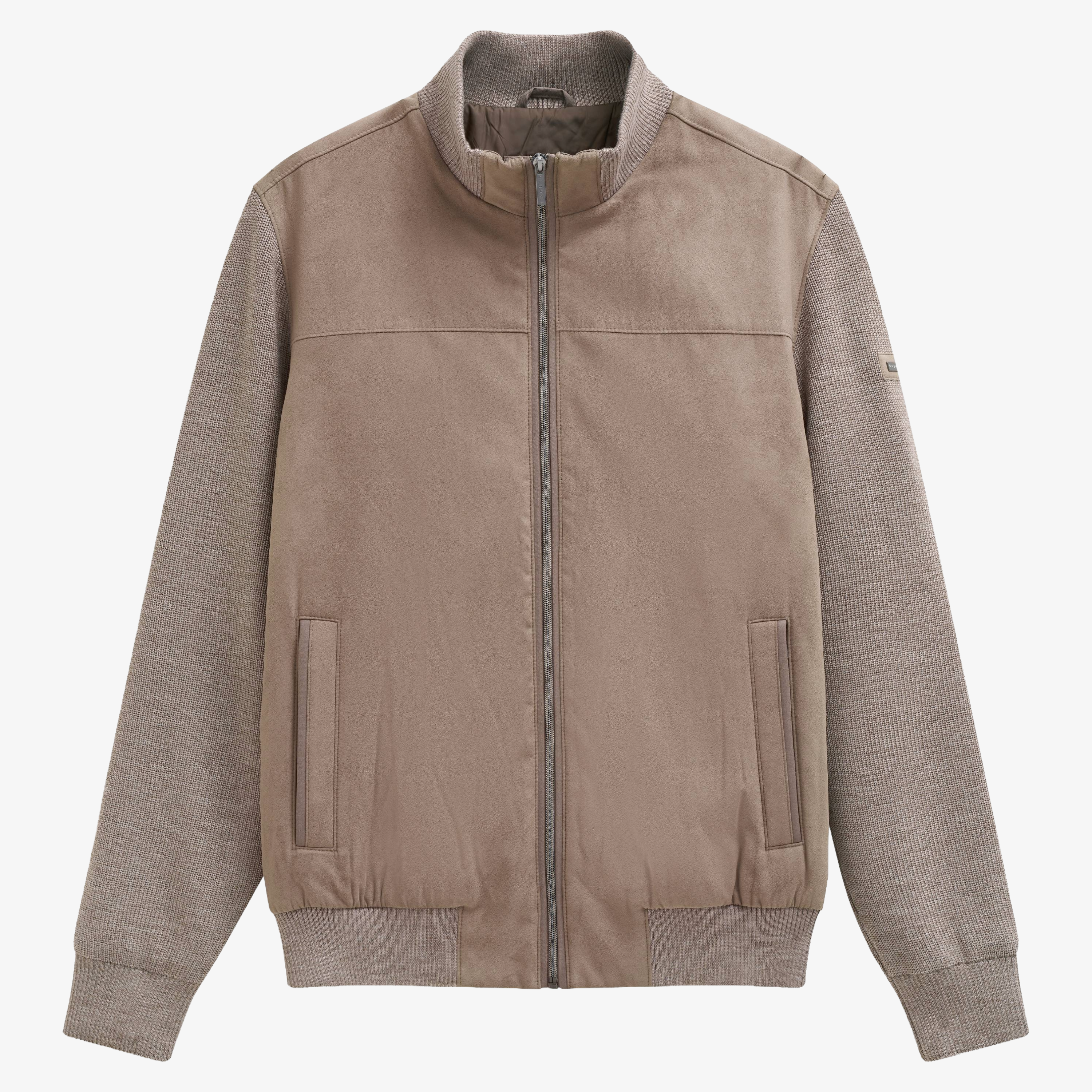 Bugatti Suede Look Hybrid Jacket - Taupe