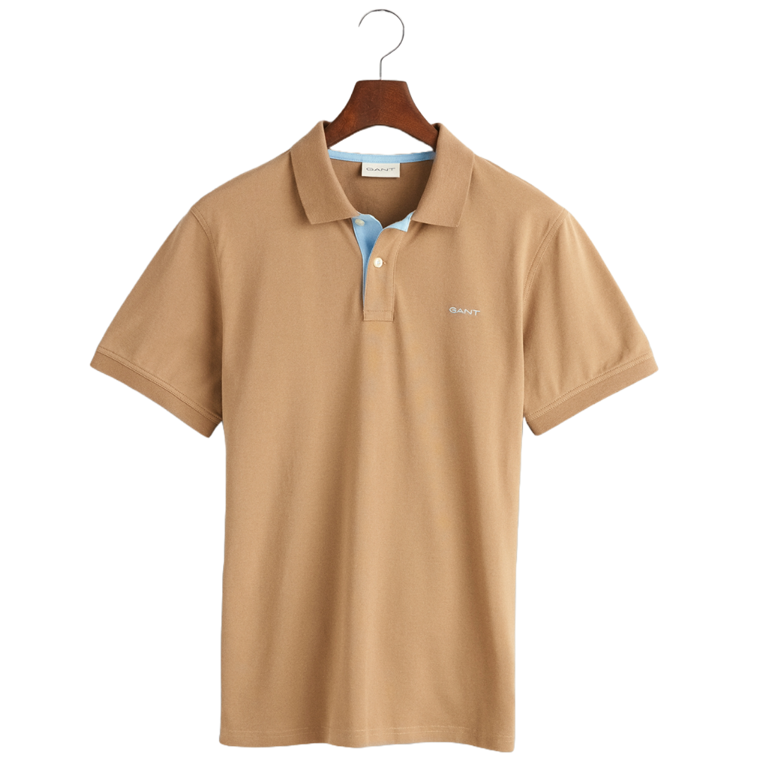 Gant Contrast Pique Polo - Beige