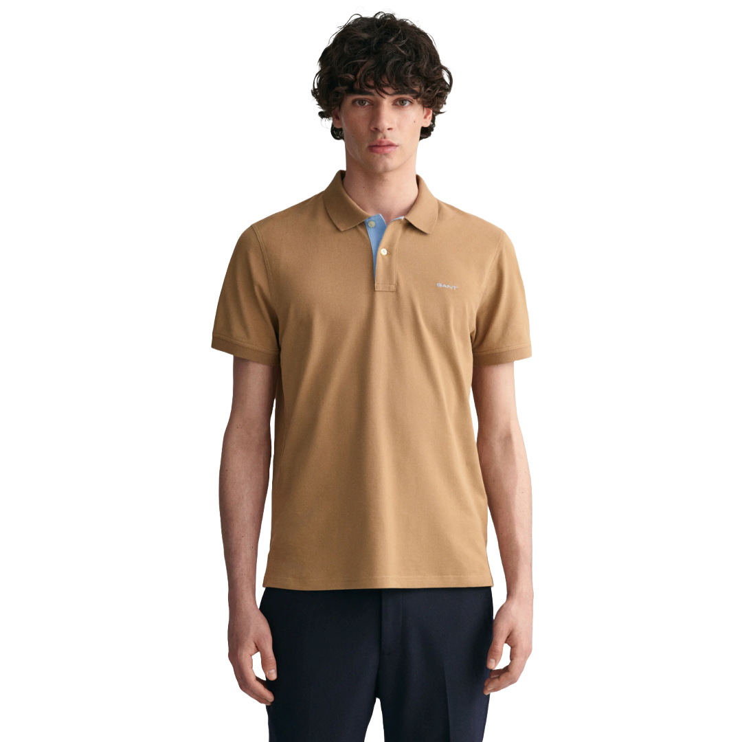 Gant Contrast Pique Polo - Beige