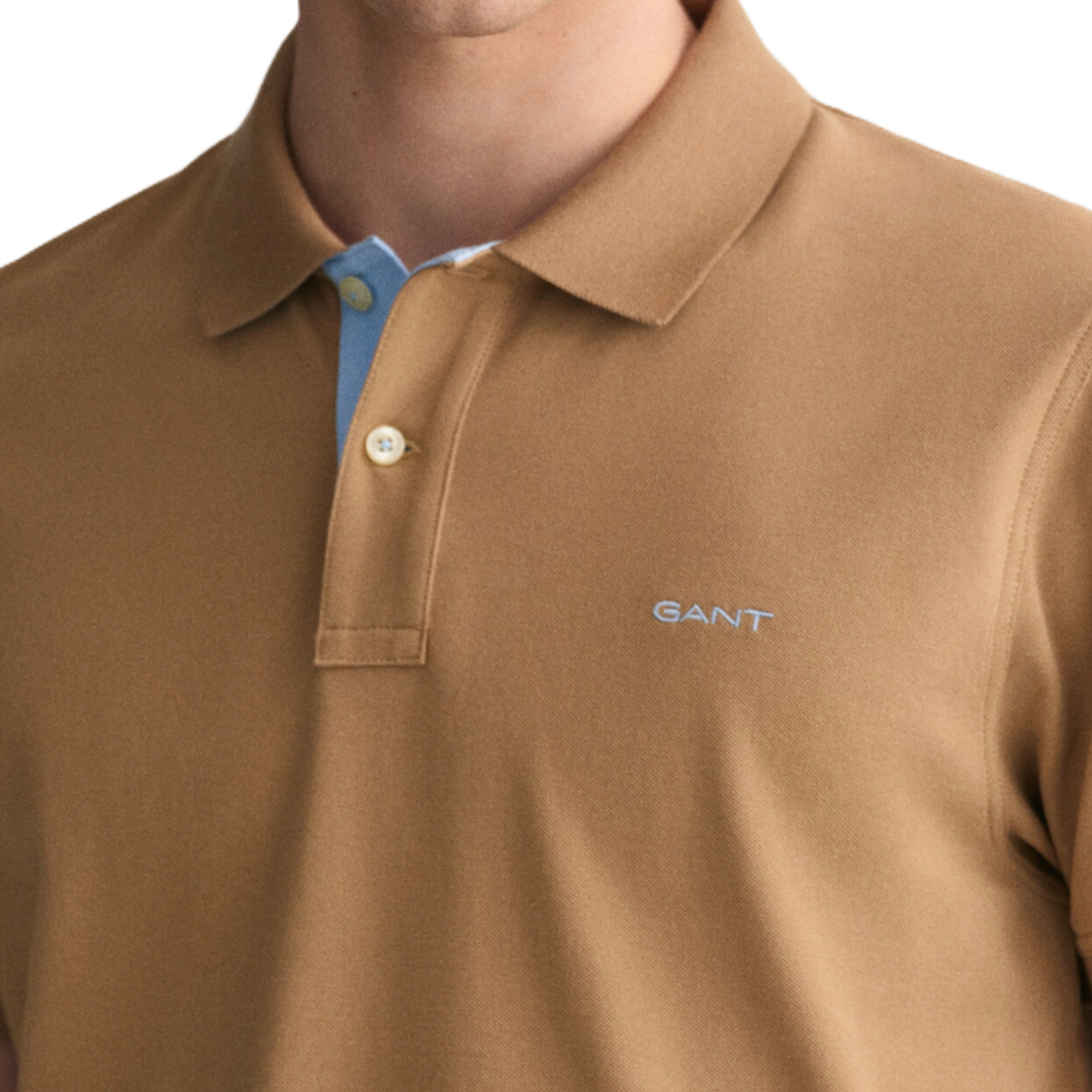 Gant Contrast Pique Polo - Beige