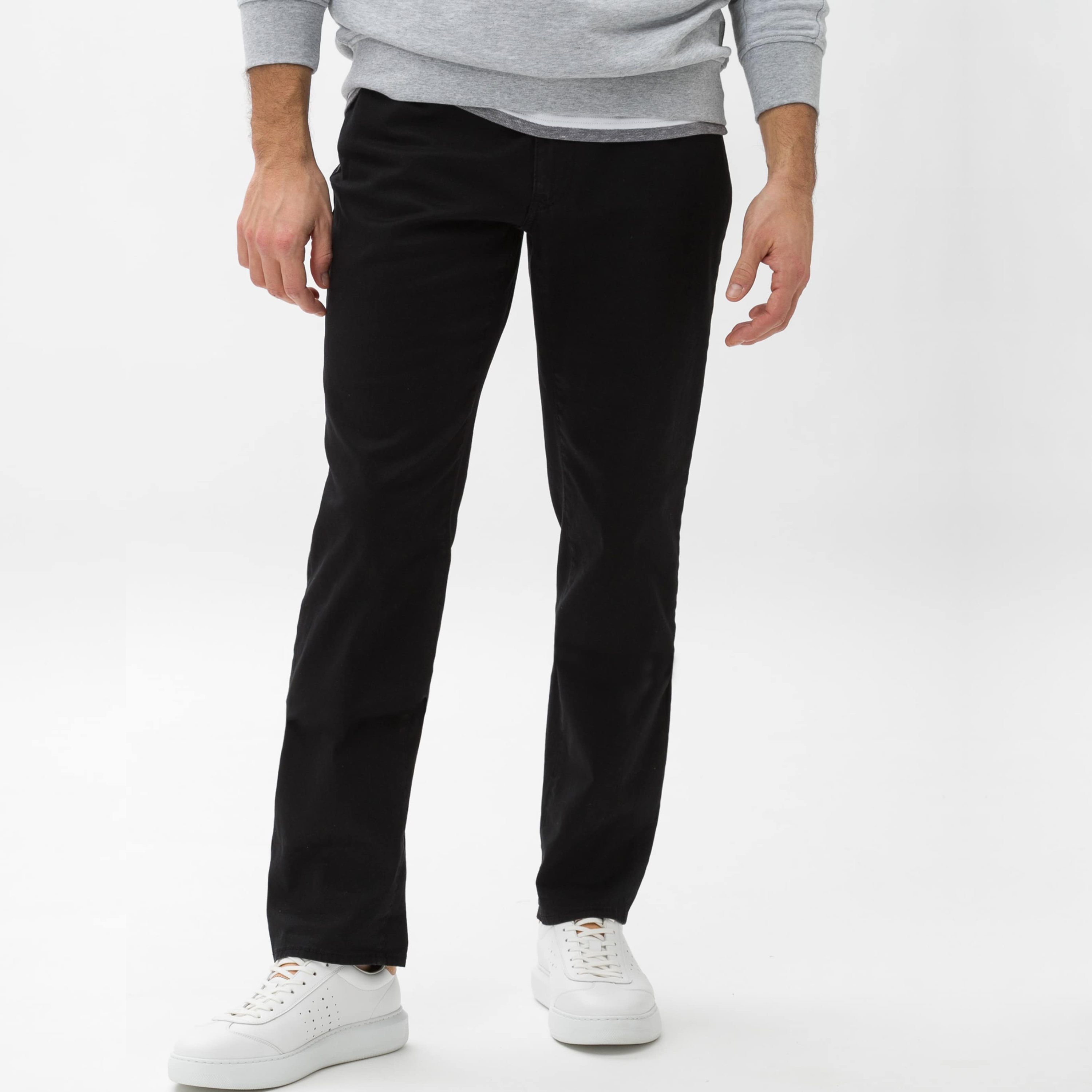 Brax Cadiz Straight Fit Perma Trousers - Black