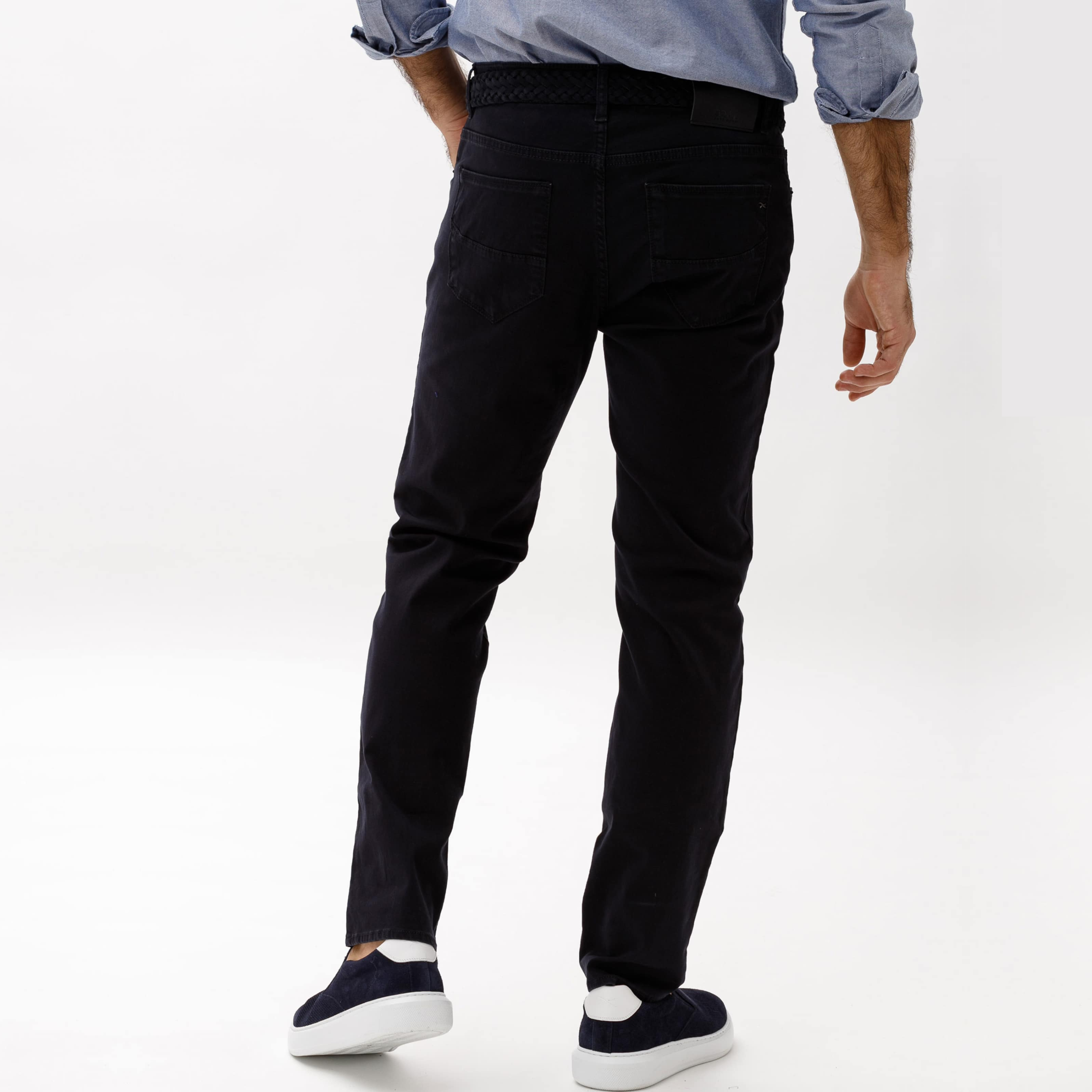 Brax Cadiz Straight Fit Perma Trousers - Navy