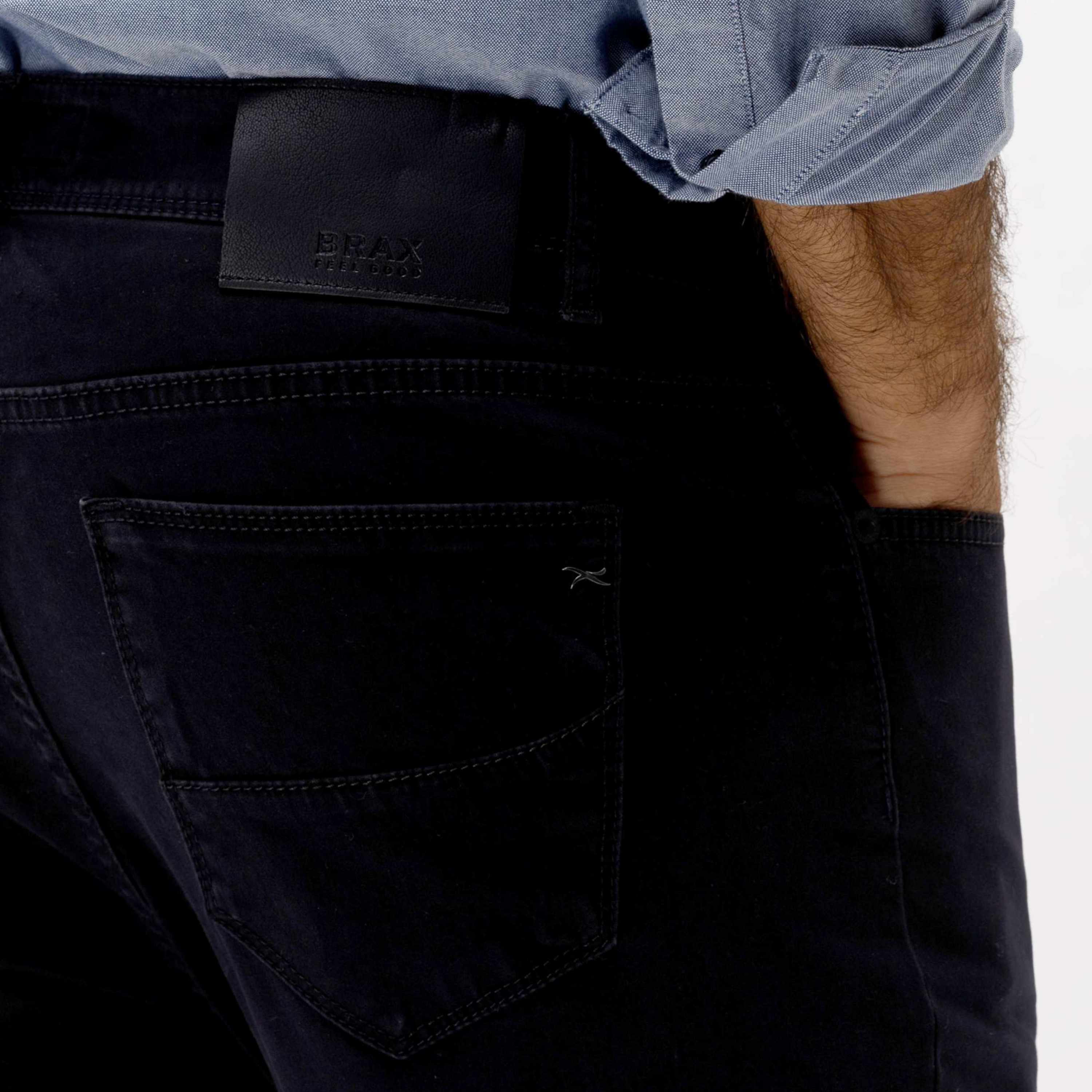Brax Cadiz Straight Fit Perma Trousers - Navy